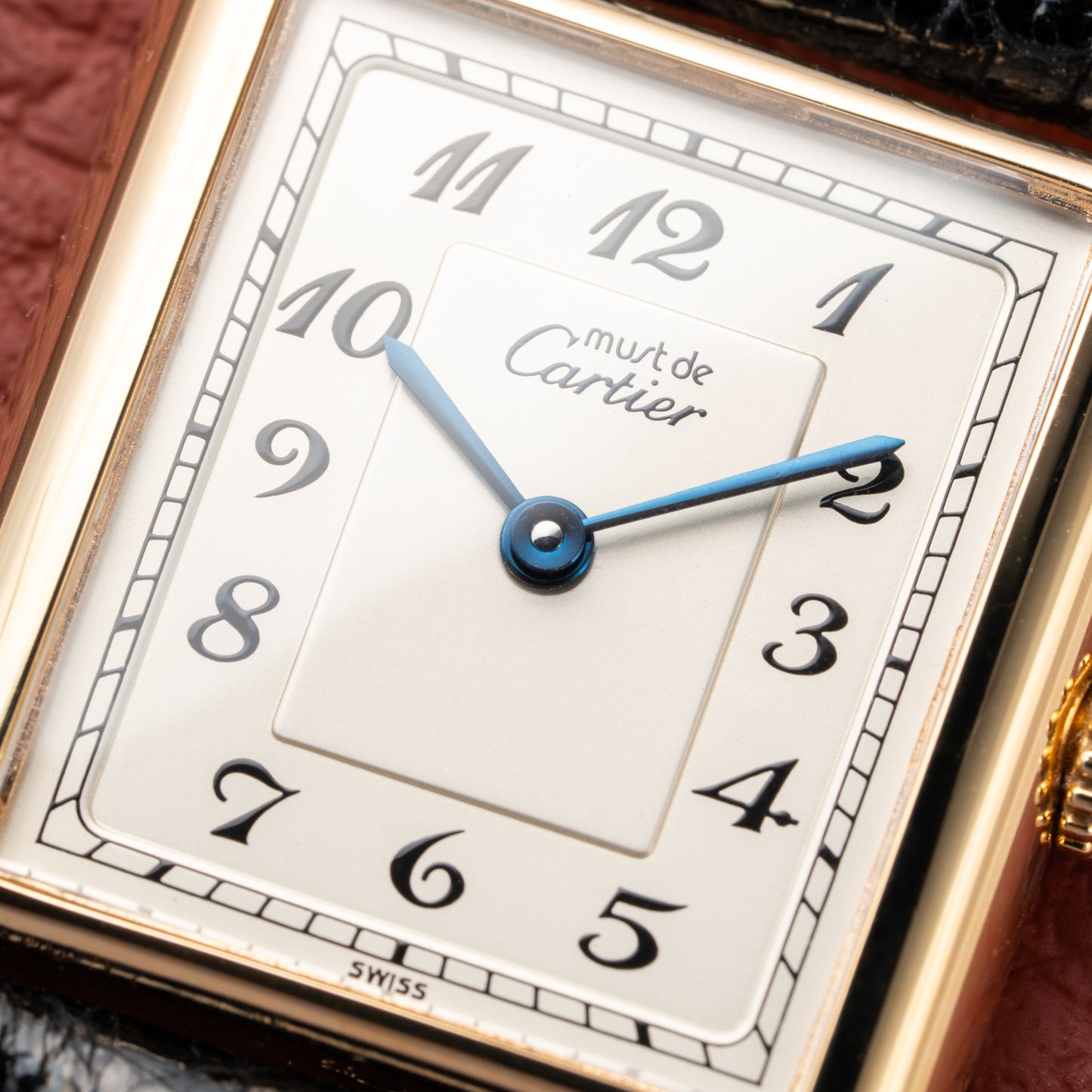 Cartier Tank Must de Rare Breguet Numerals Dial Vermeil Ref 590005 From 1990s