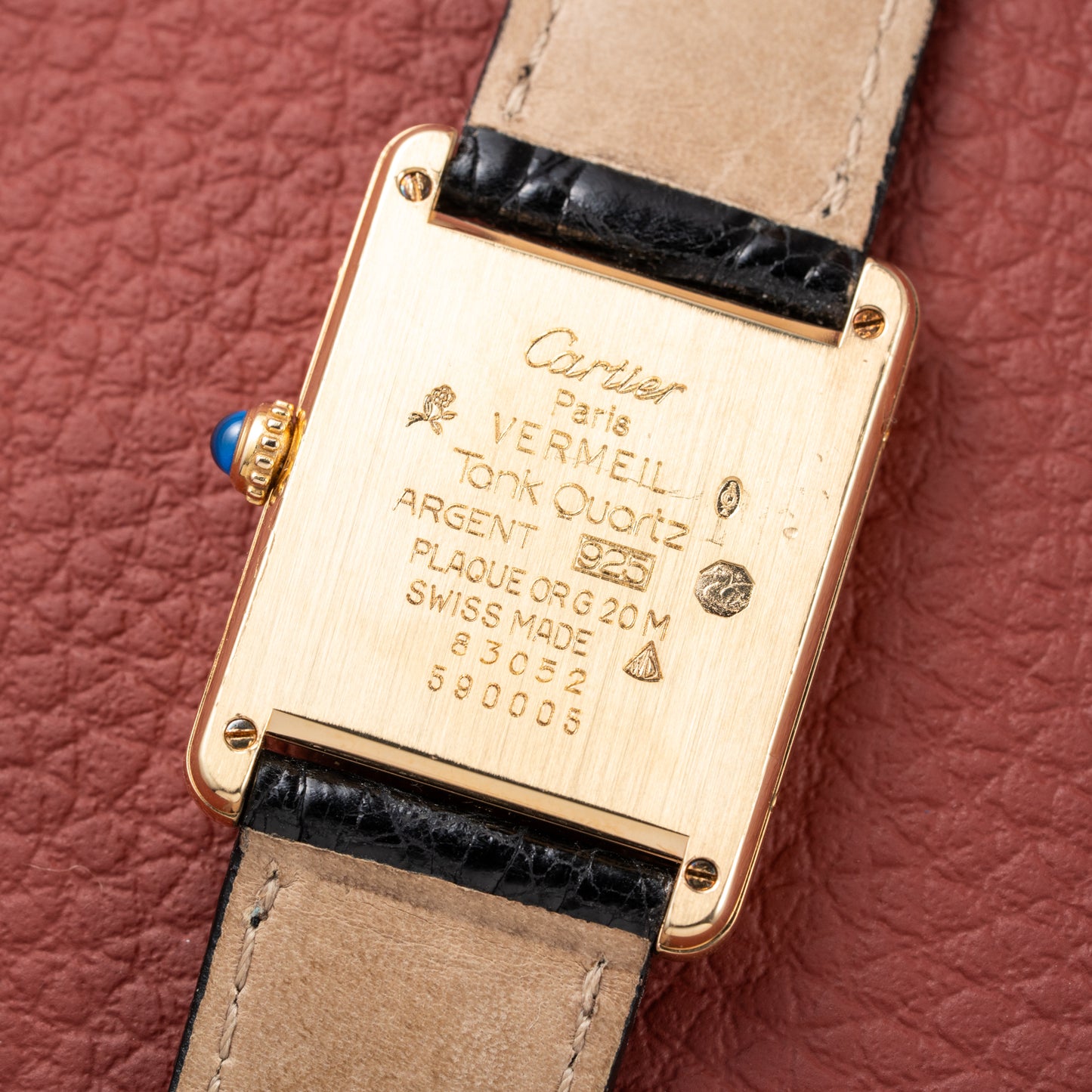 Cartier Tank Must de Rare Breguet Numerals Dial Vermeil Ref 590005 From 1990s