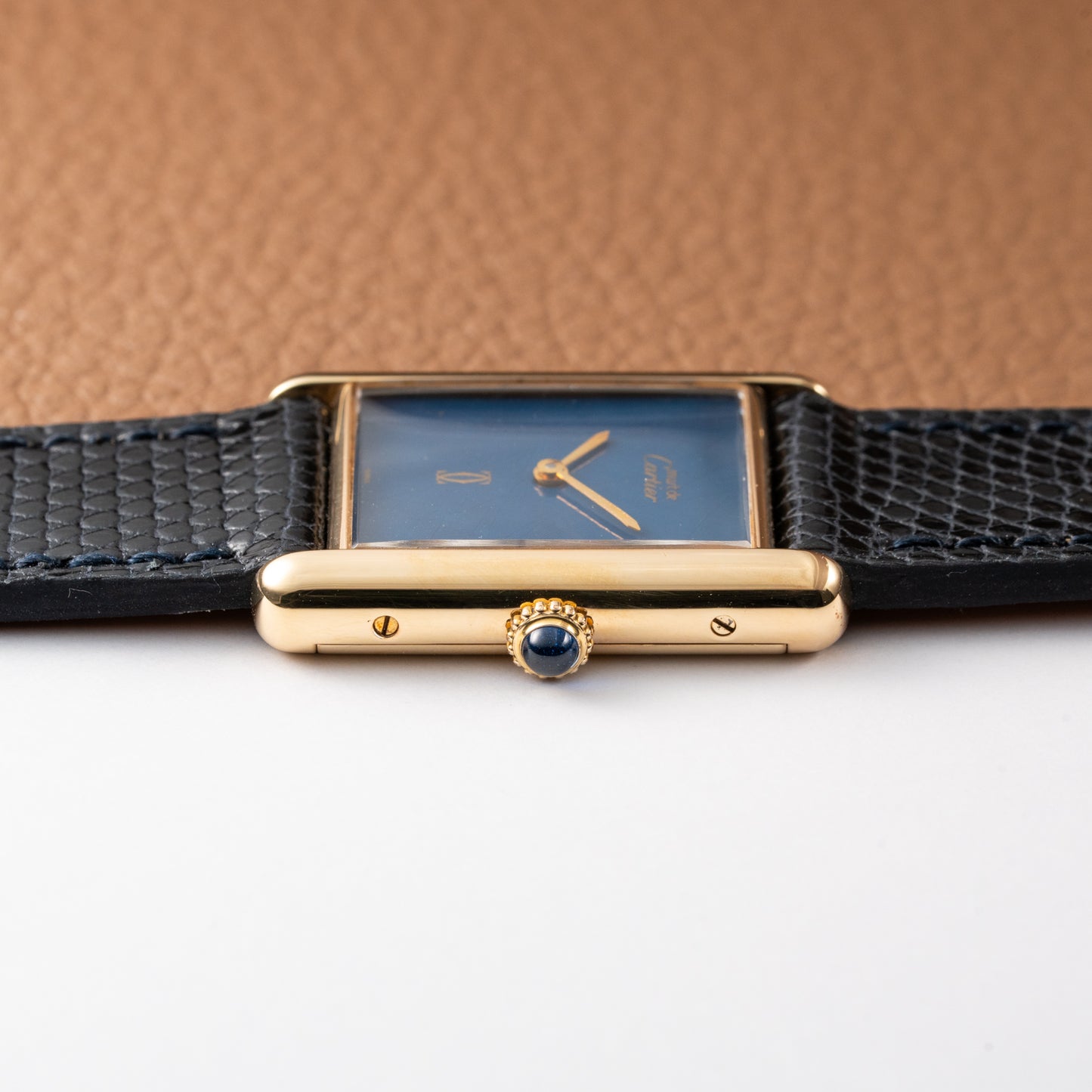 Cartier Tank Must de Lapis Lazuli Dial Vermeil GM 1980s