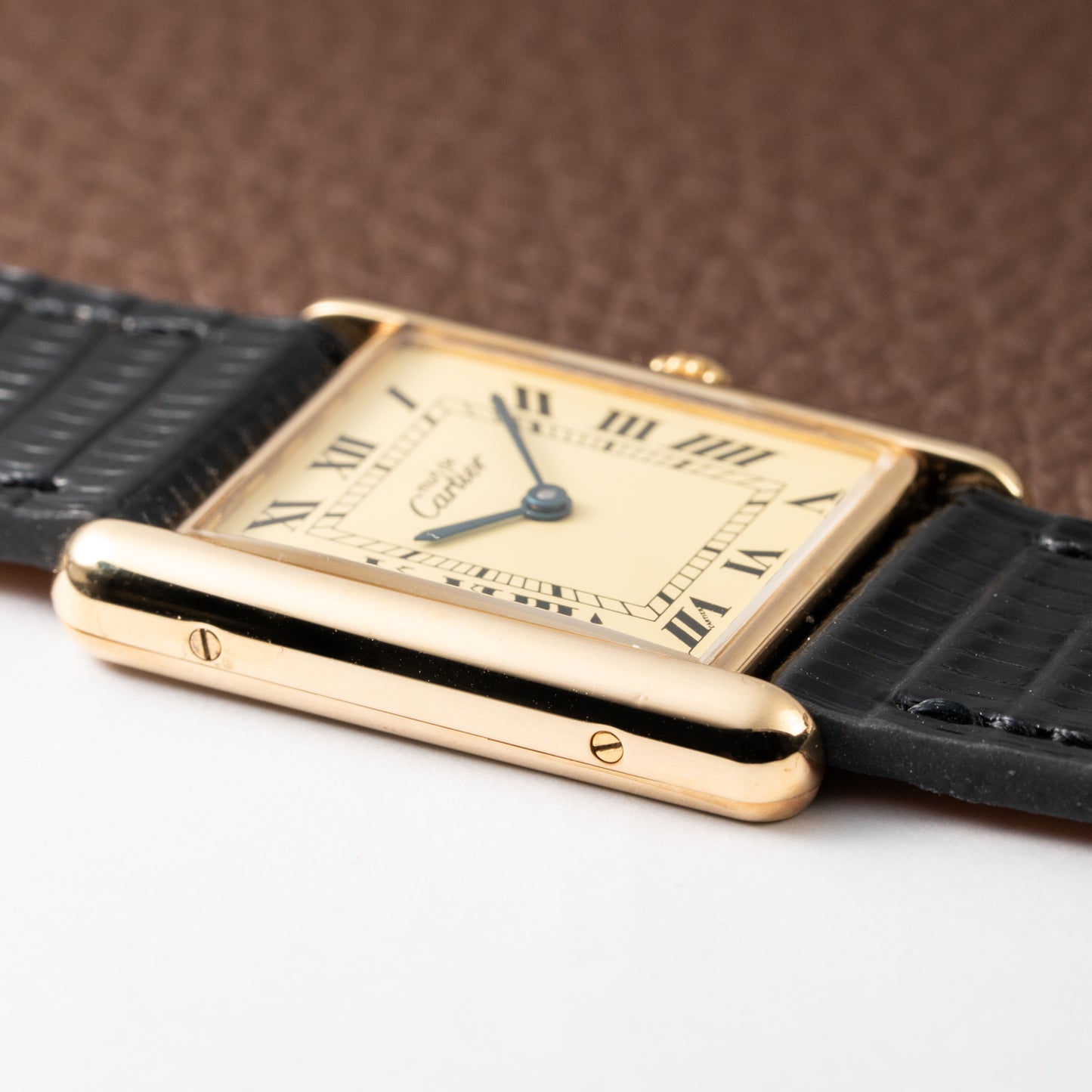 Cartier Tank Must de Vermeil Lemon Romen Dial Ref 590005 Full Set from 1990