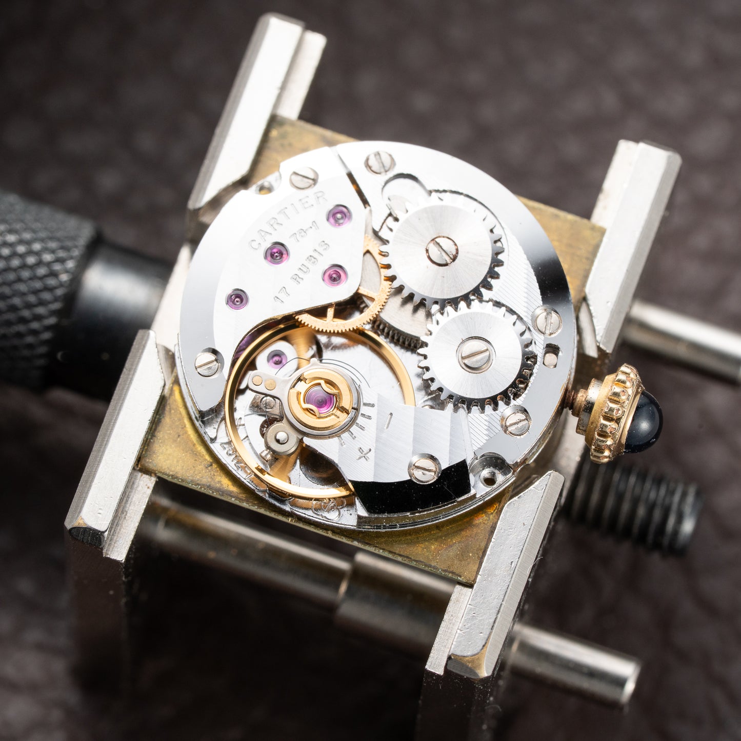 Cartier Tank Must de Roman Lemon Dial Vermeil PM from 1980s
