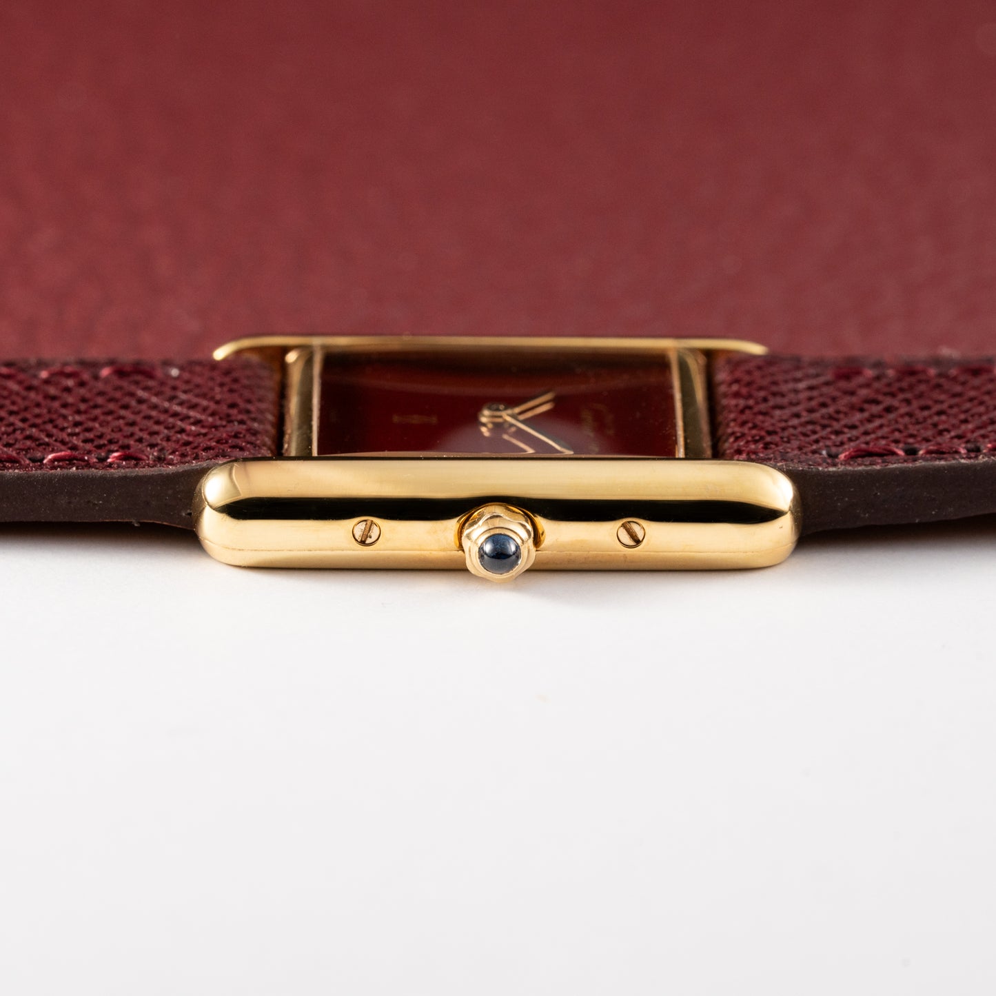 Cartier Must de Tank Vermeil Burgundy Red Dial Reference 3 66001