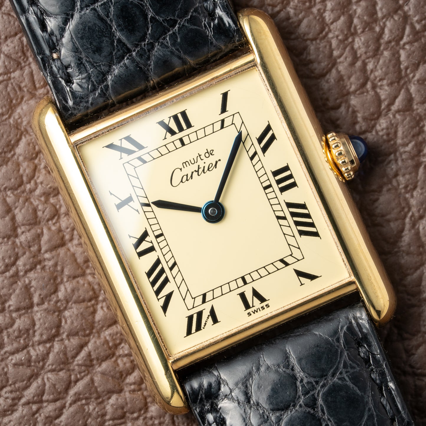 Cartier Must de Tank Vermeil Lemon Roman Dial Reference 590005