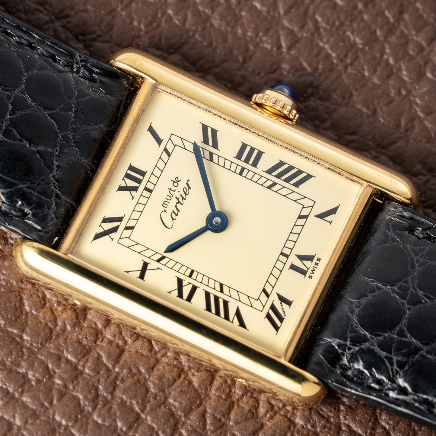 Cartier Must de Tank Vermeil Lemon Roman Dial Reference 590005