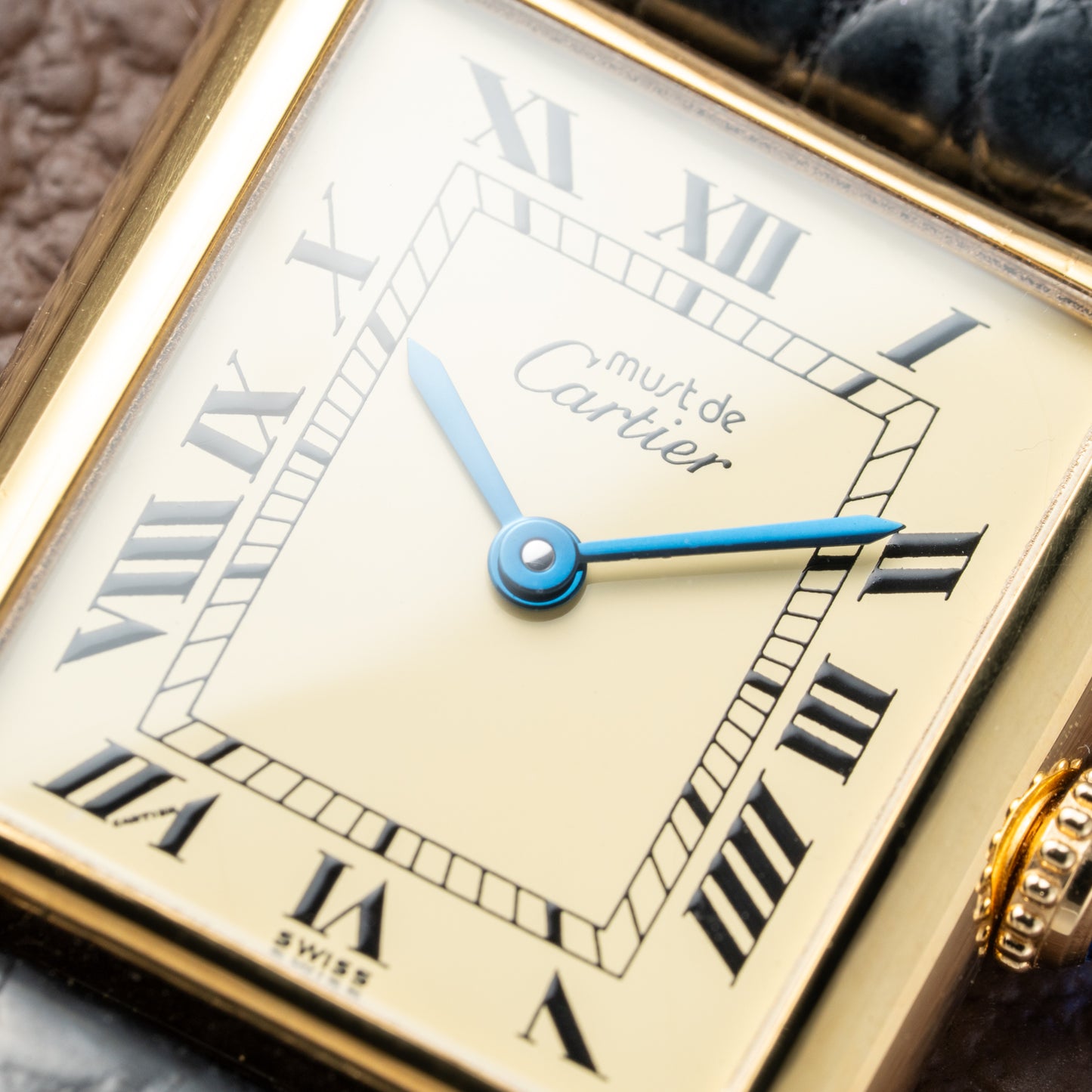 Cartier Must de Tank Vermeil Lemon Roman Dial Reference 590005