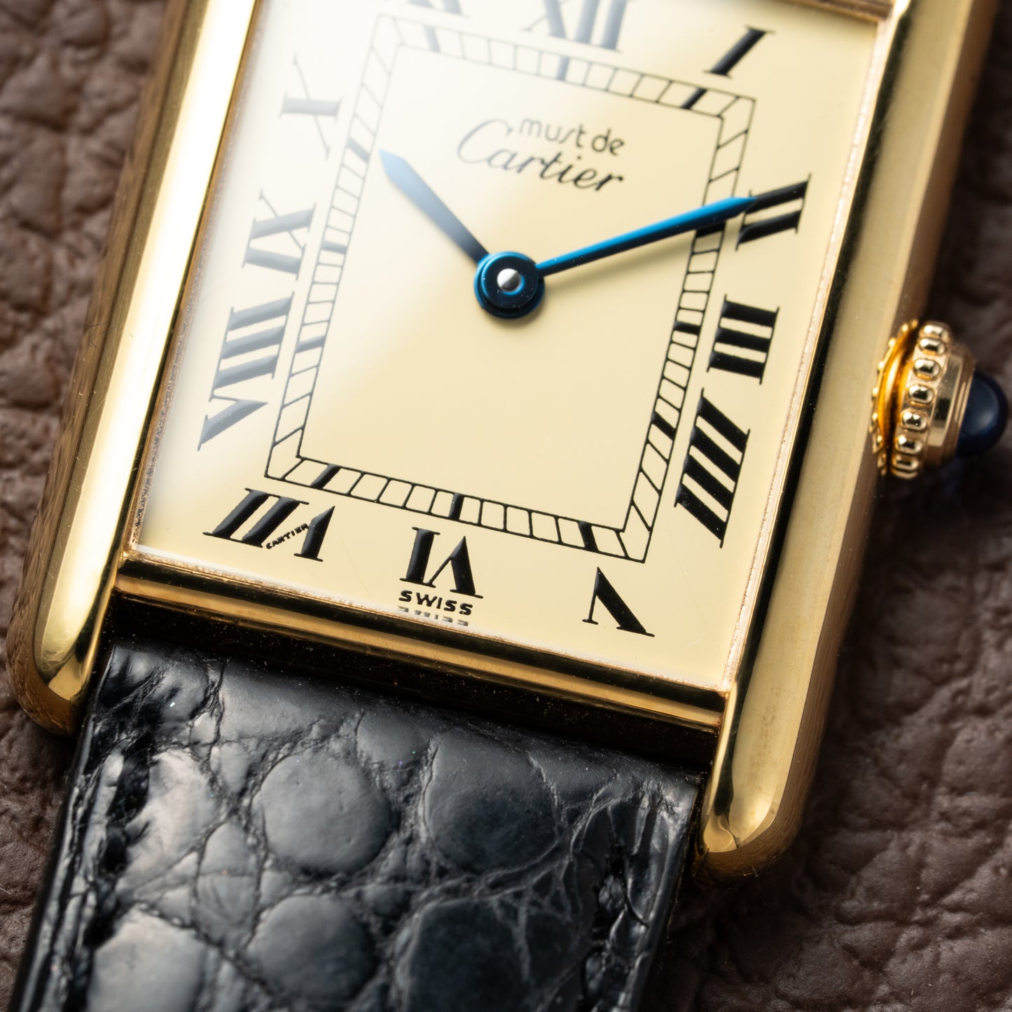Cartier Must de Tank Vermeil Lemon Roman Dial Reference 590005