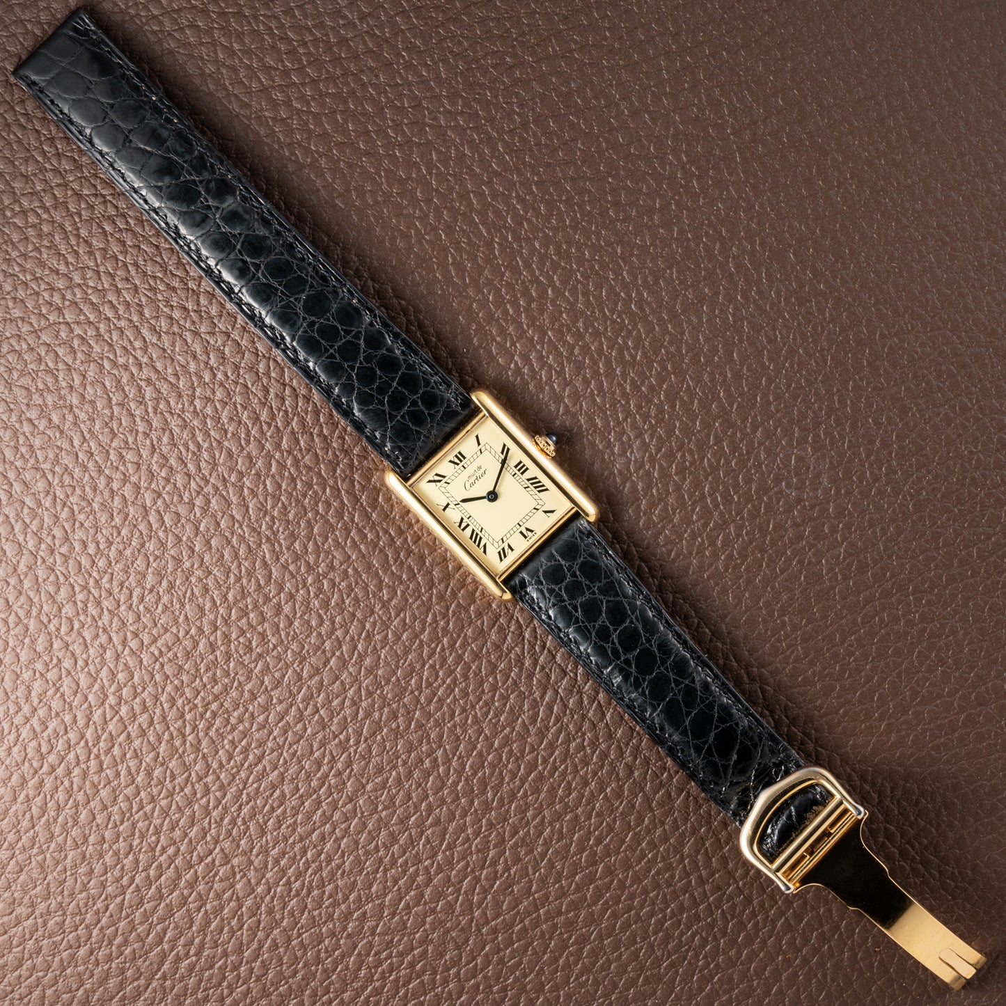 Cartier Must de Tank Vermeil Lemon Roman Dial Reference 590005