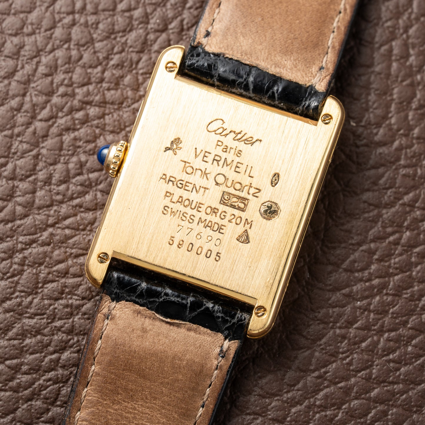 Cartier Must de Tank Vermeil Lemon Roman Dial Reference 590005