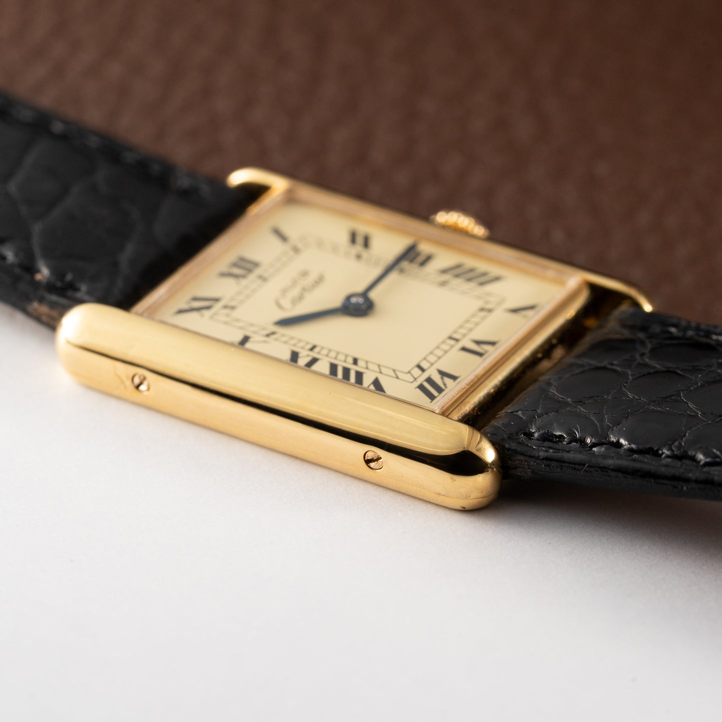 Cartier Must de Tank Vermeil Lemon Roman Dial Reference 590005