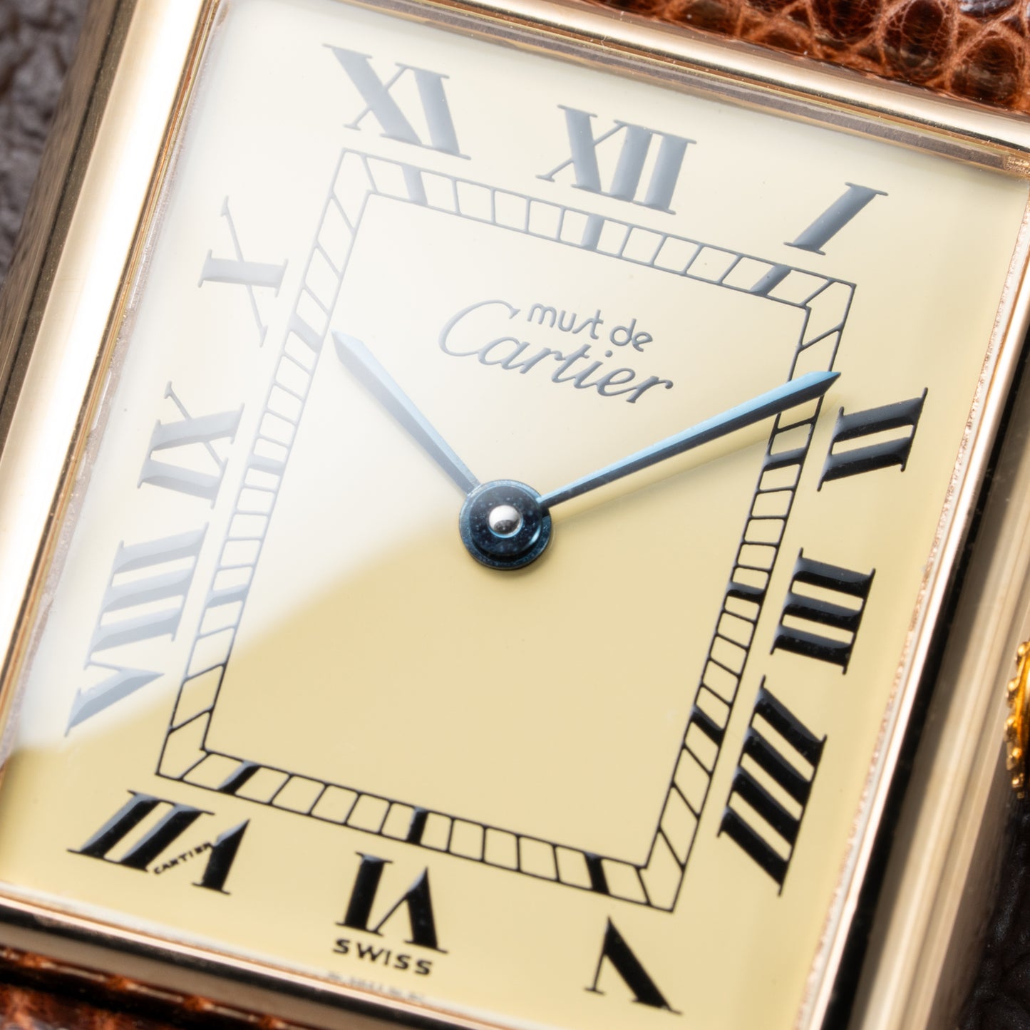 Cartier Tank Must de Vermeil Classic Roman Lemon Dial Ref 590005 from 1990s