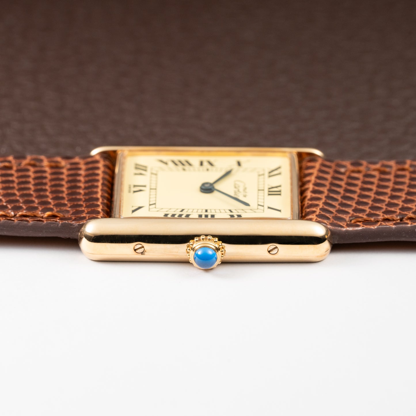Cartier Tank Must de Vermeil Classic Roman Lemon Dial Ref 590005 from 1990s