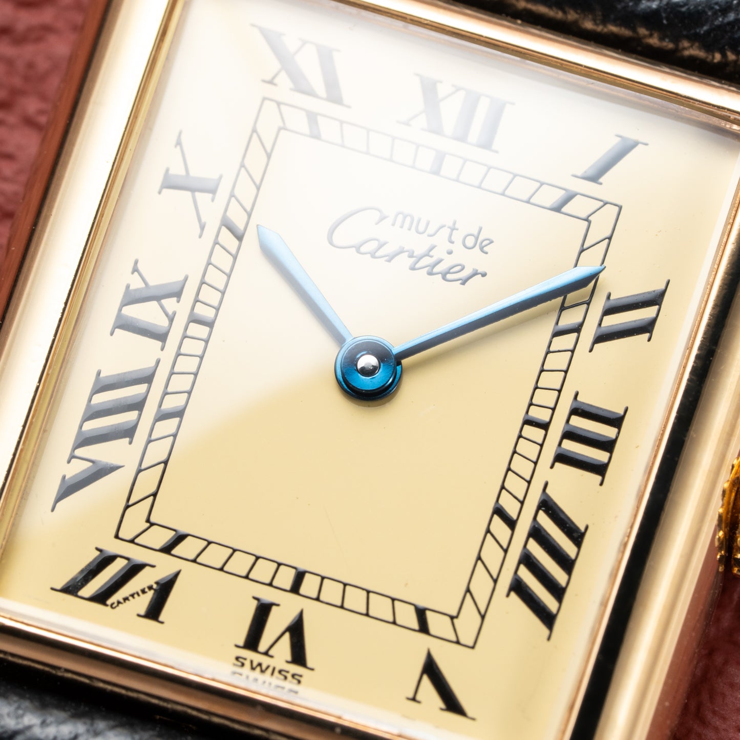 Cartier Tank Must de Vermeil Classic Roman Lemon Dial Ref 590005 from 1990s