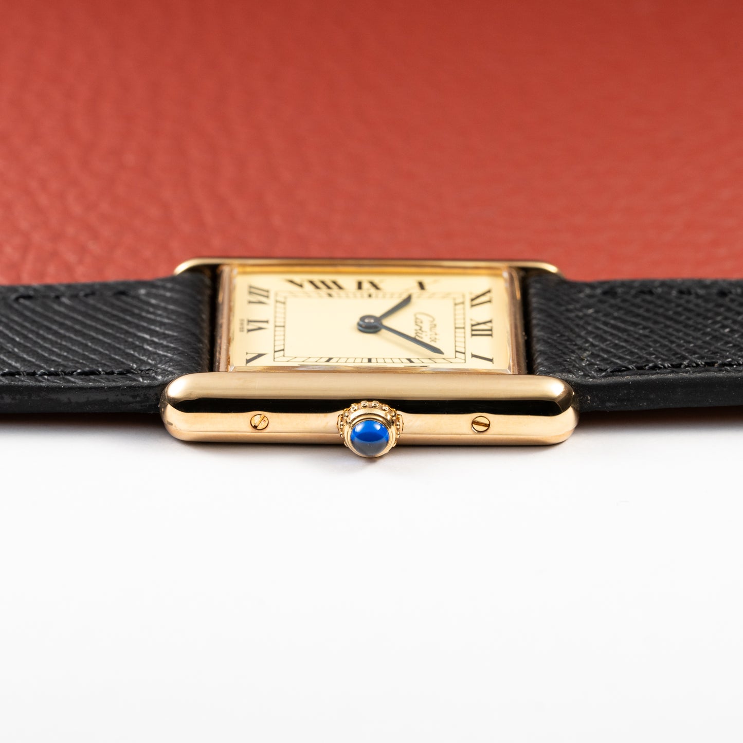 Cartier Tank Must de Vermeil Classic Roman Lemon Dial Ref 590005 from 1990s