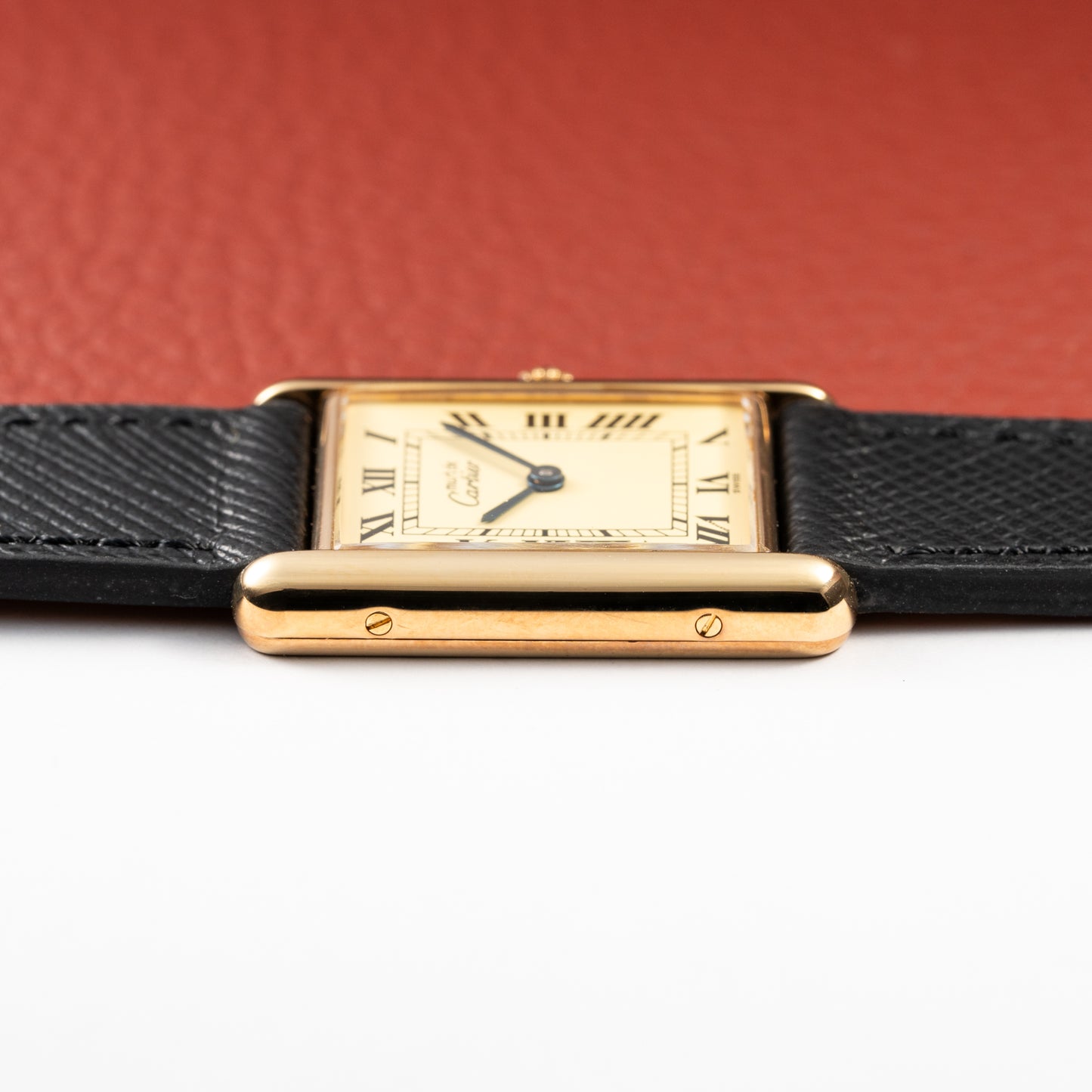 Cartier Tank Must de Vermeil Classic Roman Lemon Dial Ref 590005 from 1990s