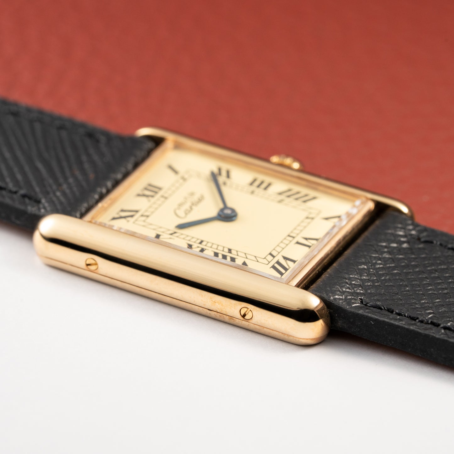 Cartier Tank Must de Vermeil Classic Roman Lemon Dial Ref 590005 from 1990s