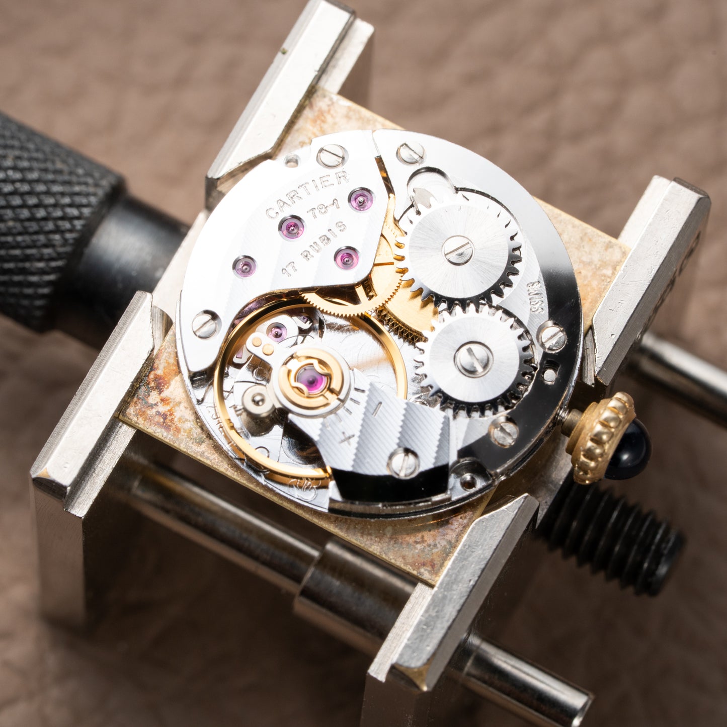 Cartier Tank Must de Vermeil Roman Lemon Dial PM from 1980s