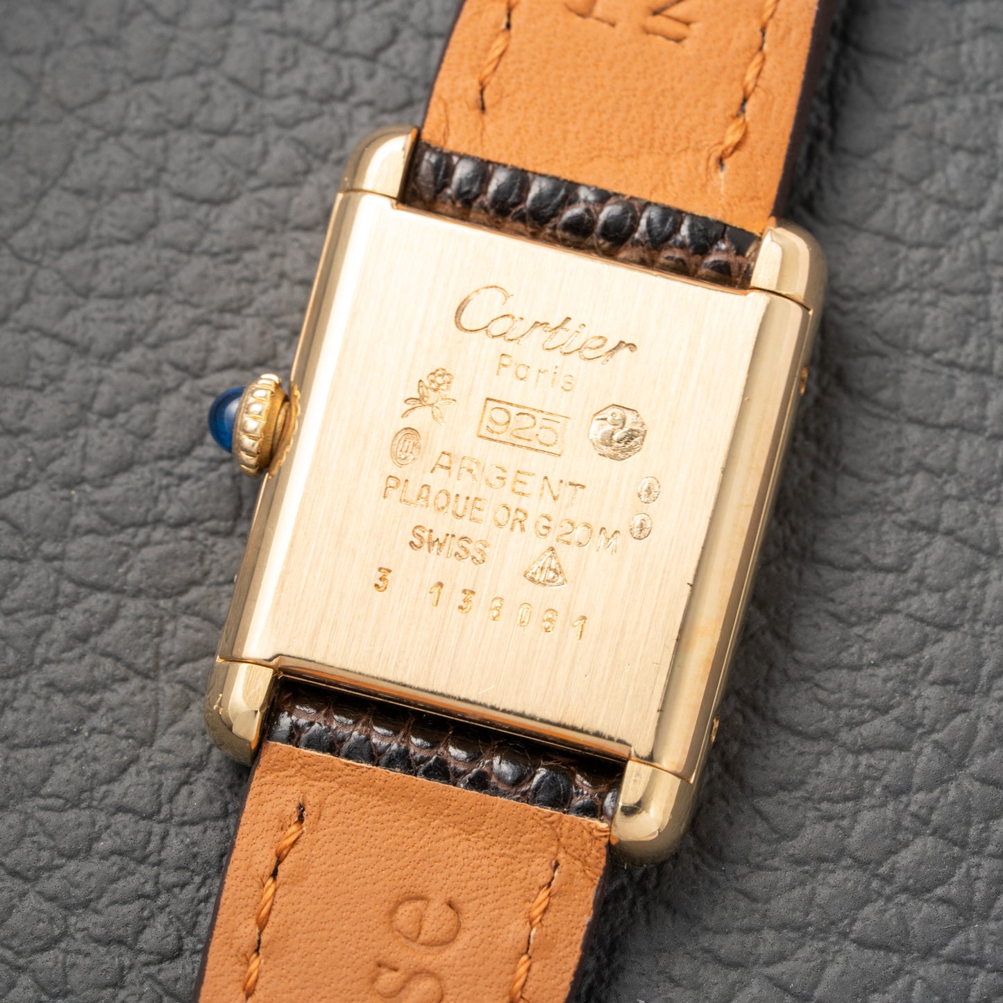 Cartier Tank Must de Vermeil Roman Lemon Dial PM from 1980s