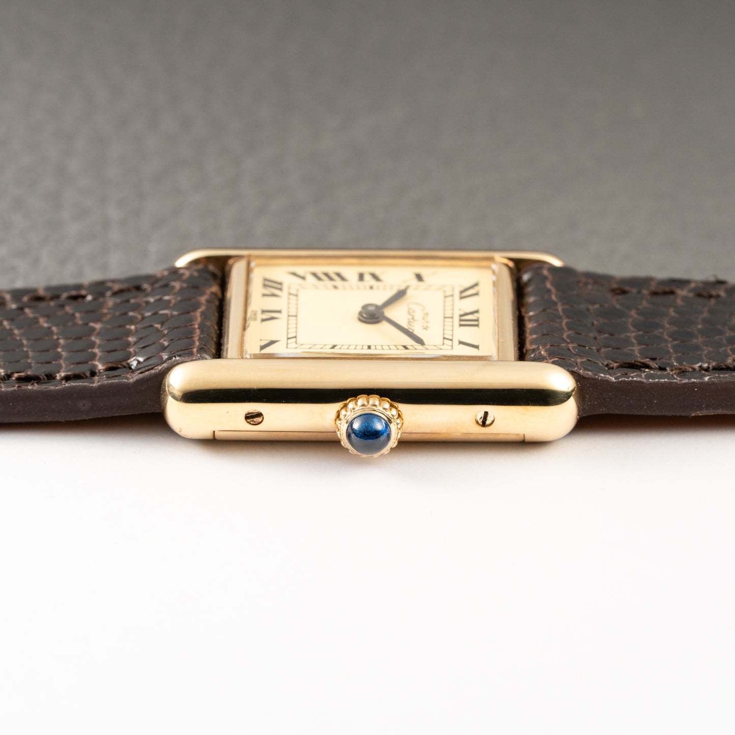 Cartier Tank Must de Vermeil Roman Lemon Dial PM from 1980s