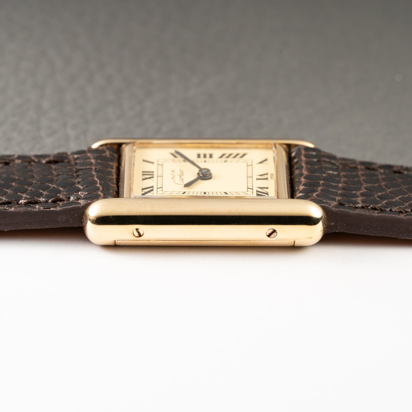 Cartier Tank Must de Vermeil Roman Lemon Dial PM from 1980s