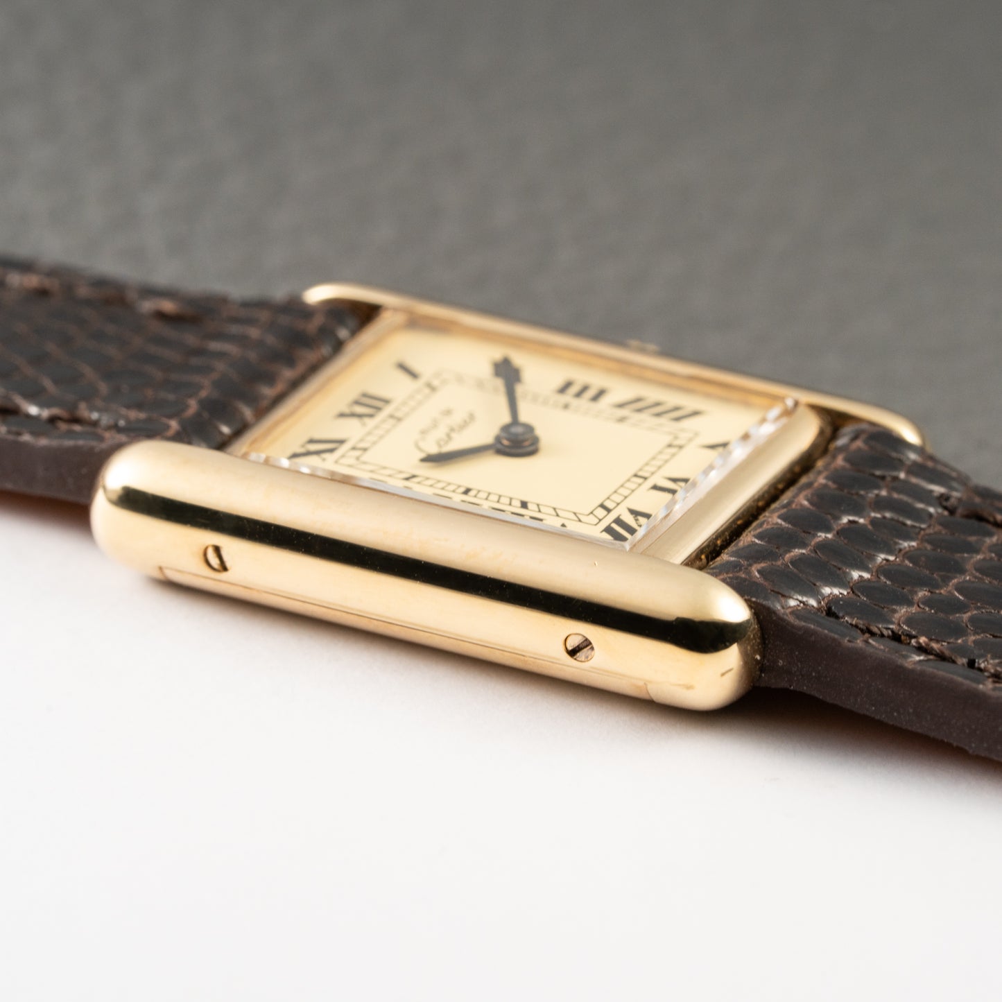 Cartier Tank Must de Vermeil Roman Lemon Dial PM from 1980s