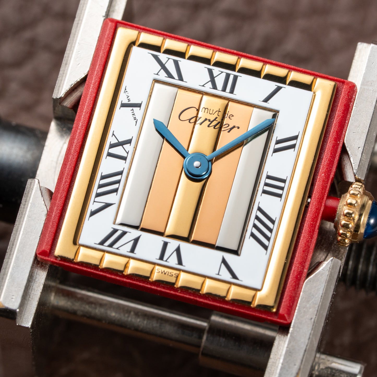 Cartier Tank Must de Vermeil ‘Trinity' Tricolor Dial PM Ref 5057001 from 1990s