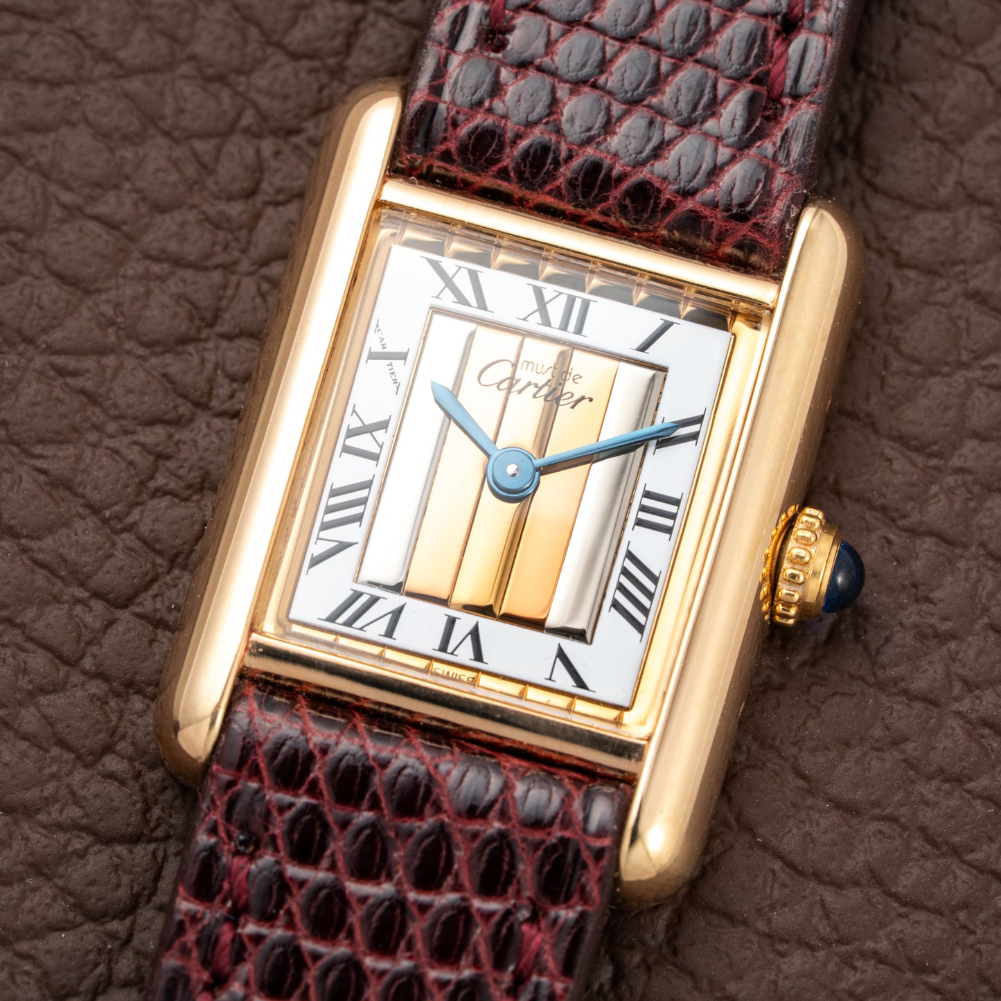 Cartier Tank Must de Vermeil ‘Trinity' Tricolor Dial PM Ref 5057001 from 1990s