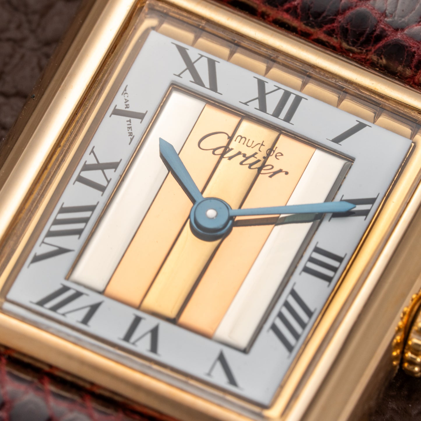 Cartier Tank Must de Vermeil ‘Trinity' Tricolor Dial PM Ref 5057001 from 1990s