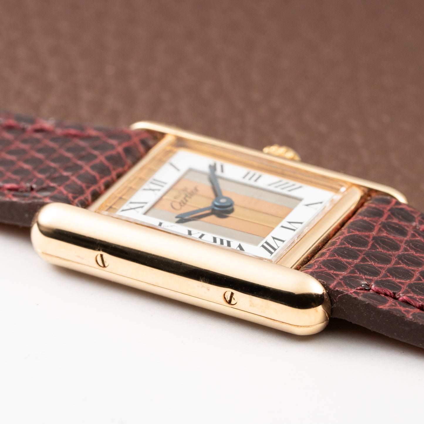 Cartier Tank Must de Vermeil ‘Trinity' Tricolor Dial PM Ref 5057001 from 1990s