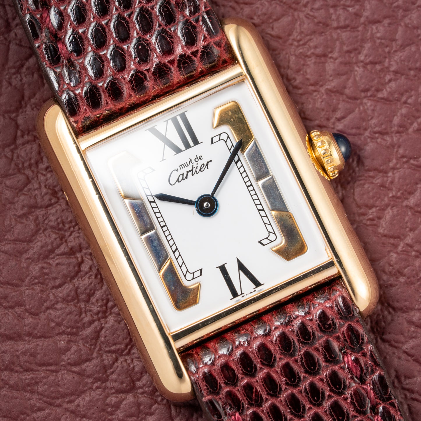 Cartier Tank Must de Vermeil White Tricolor Dial PM Ref 5057001 Full Set from 1993