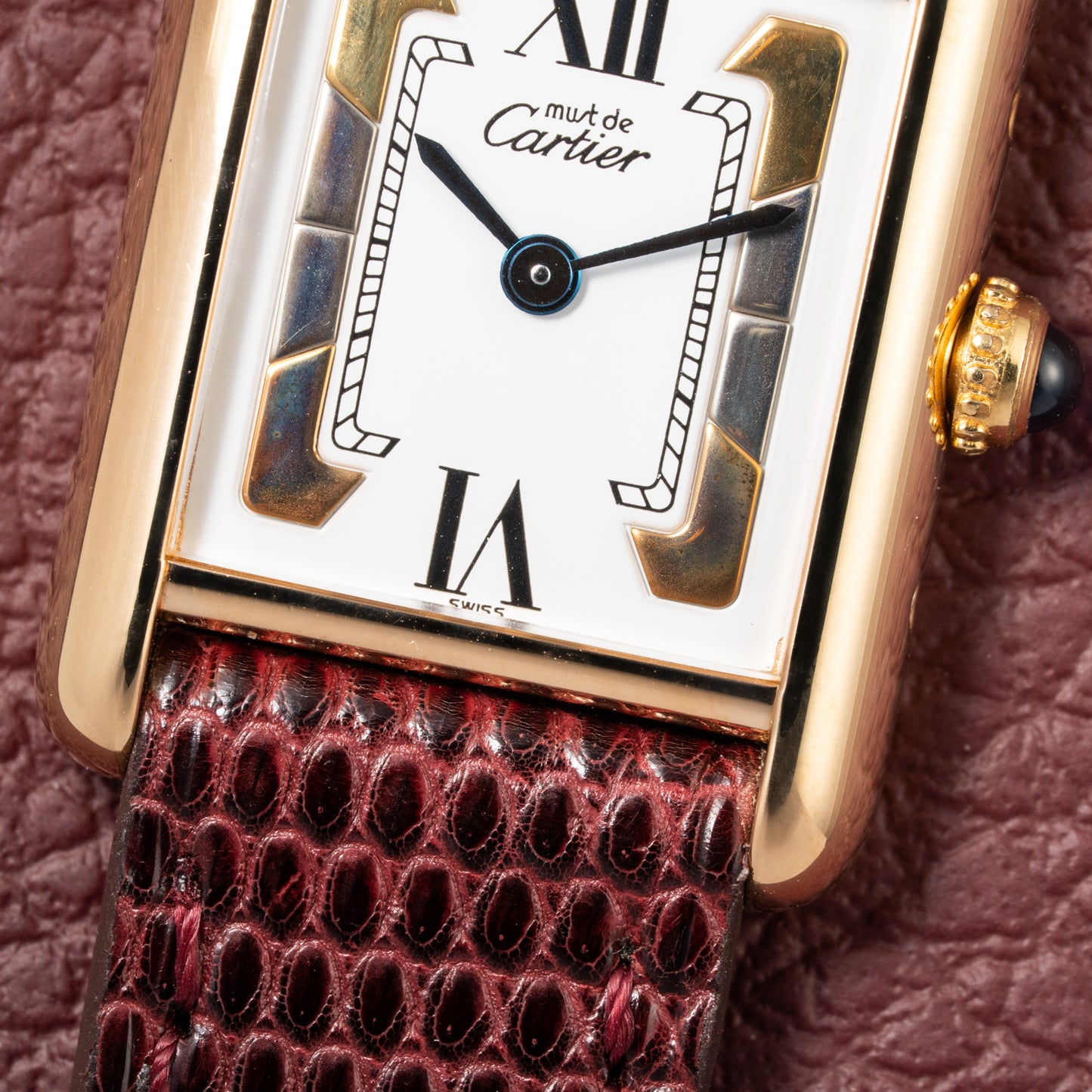Cartier Tank Must de Vermeil White Tricolor Dial PM Ref 5057001 Full Set from 1993