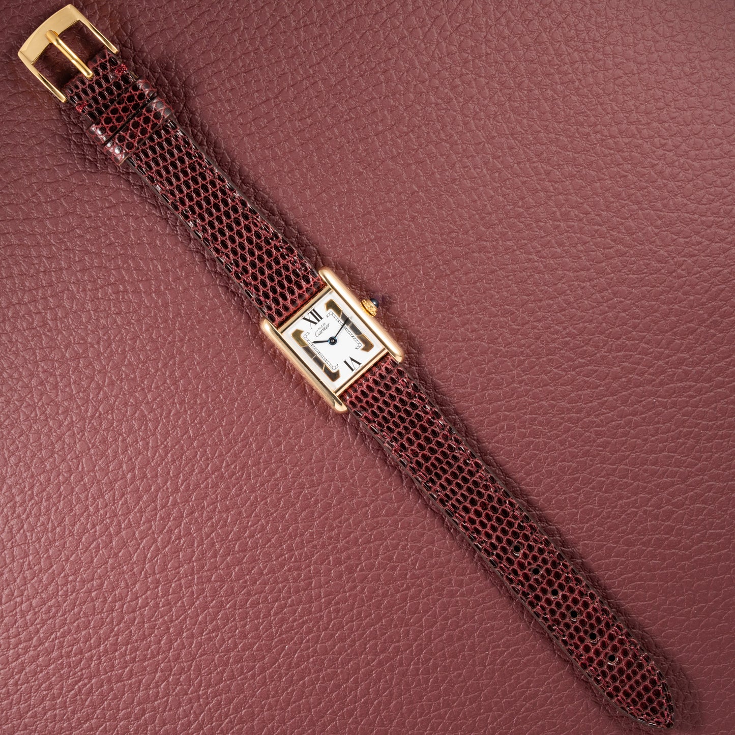 Cartier Tank Must de Vermeil White Tricolor Dial PM Ref 5057001 Full Set from 1993