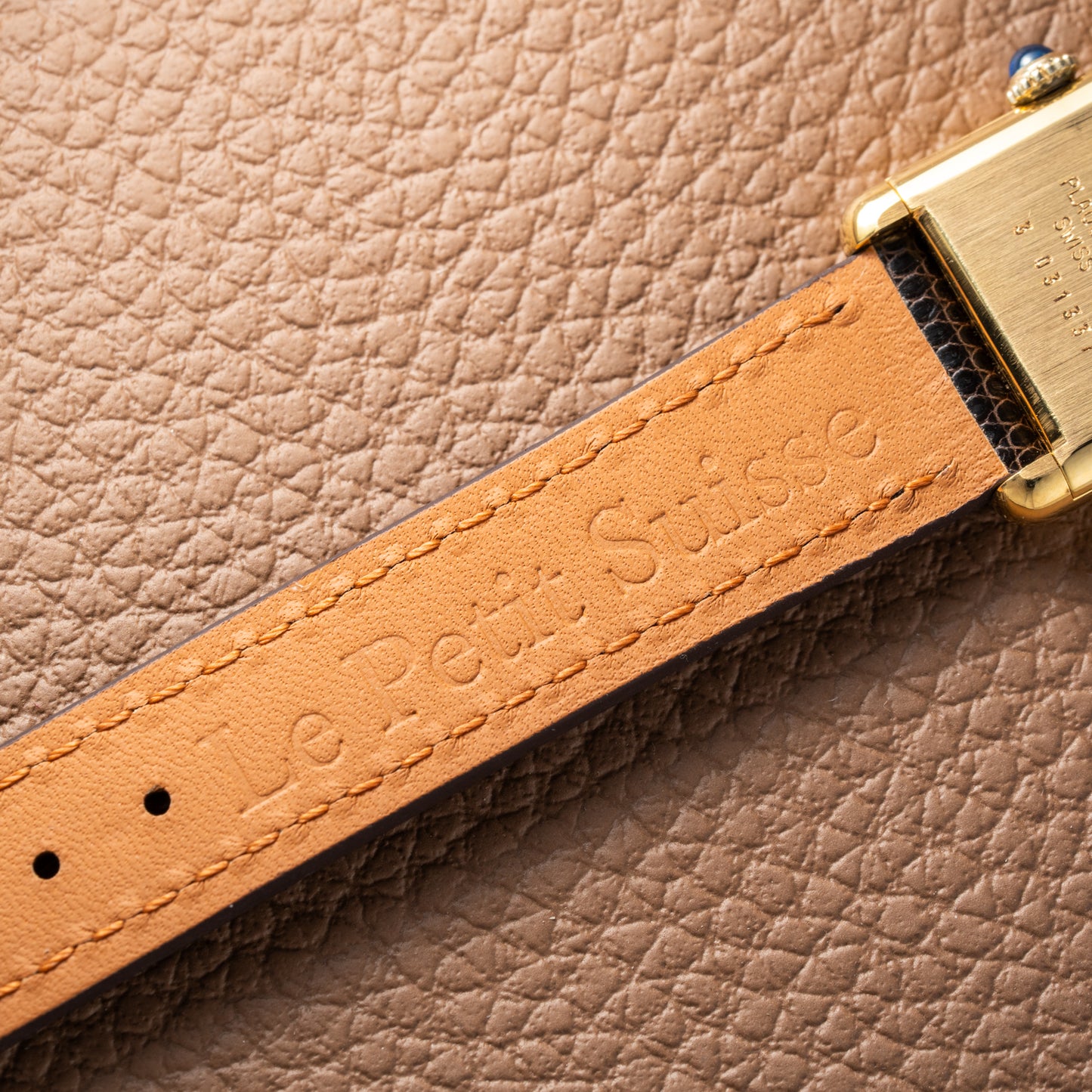 Cartier Tank Must de Vermeil ‘Turtle Shell’ Brown Wood Dial PM 1980s
