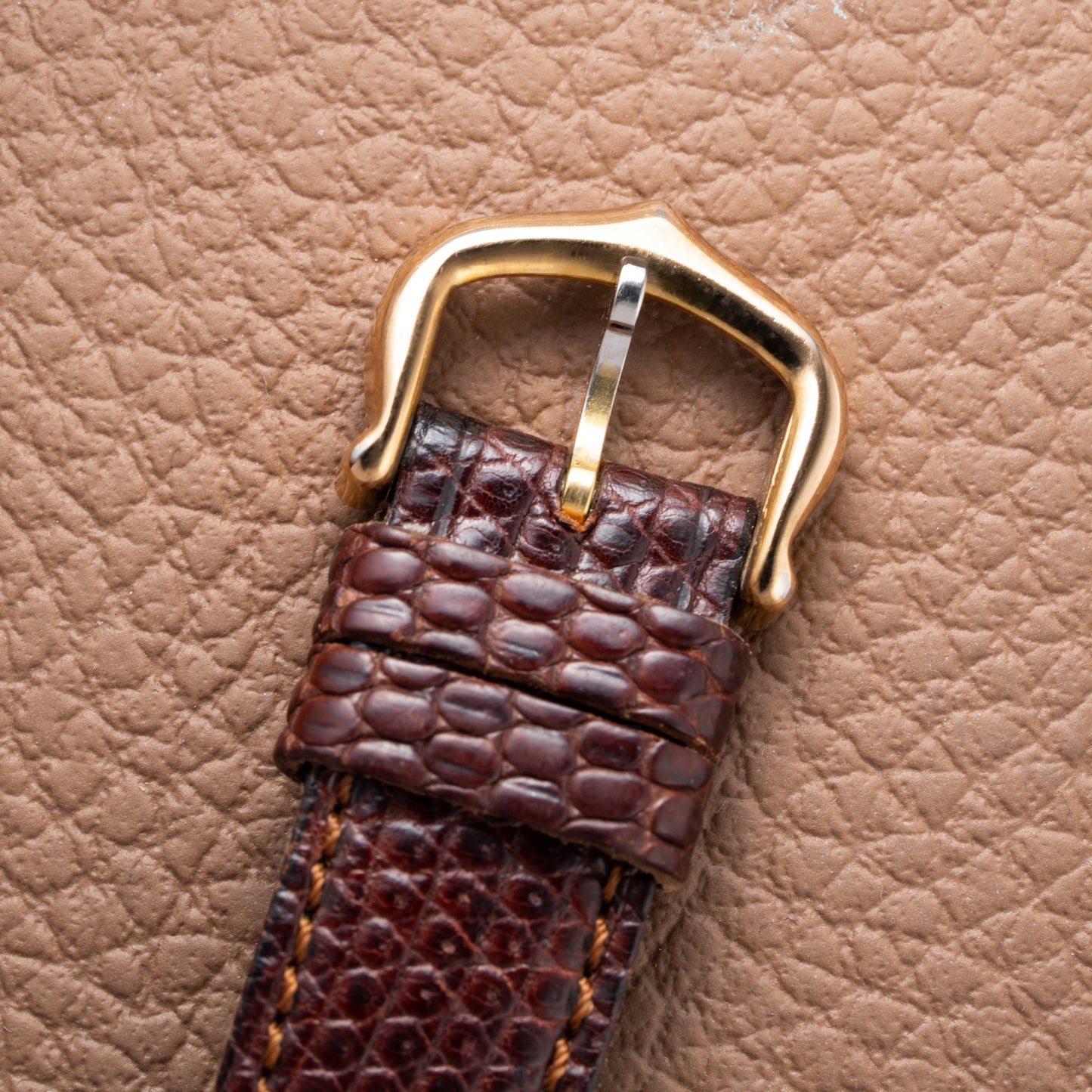 Cartier Tank Must de Vermeil ‘Turtle Shell’ Brown Wood Dial PM from 1980s