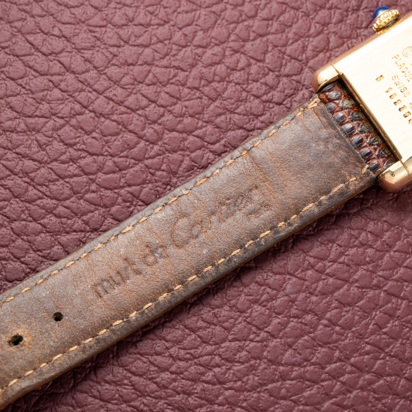 Cartier Tank Must de Vermeil ‘Turtle Shell’ Brown Wood Dial PM from 1980s