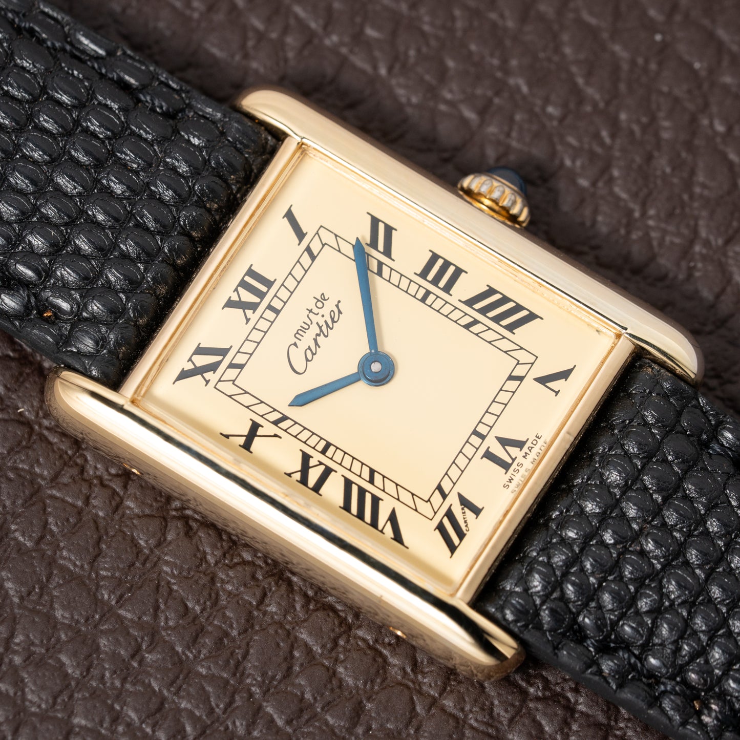 Cartier Must de Tank Vermeil Lemon Roman GM 1990s