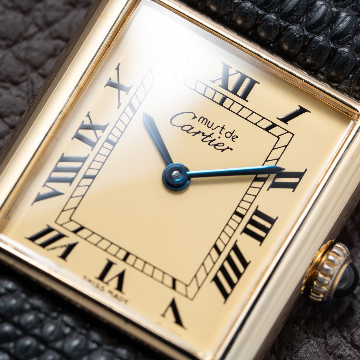 Cartier Must de Tank Vermeil Lemon Roman GM 1990s