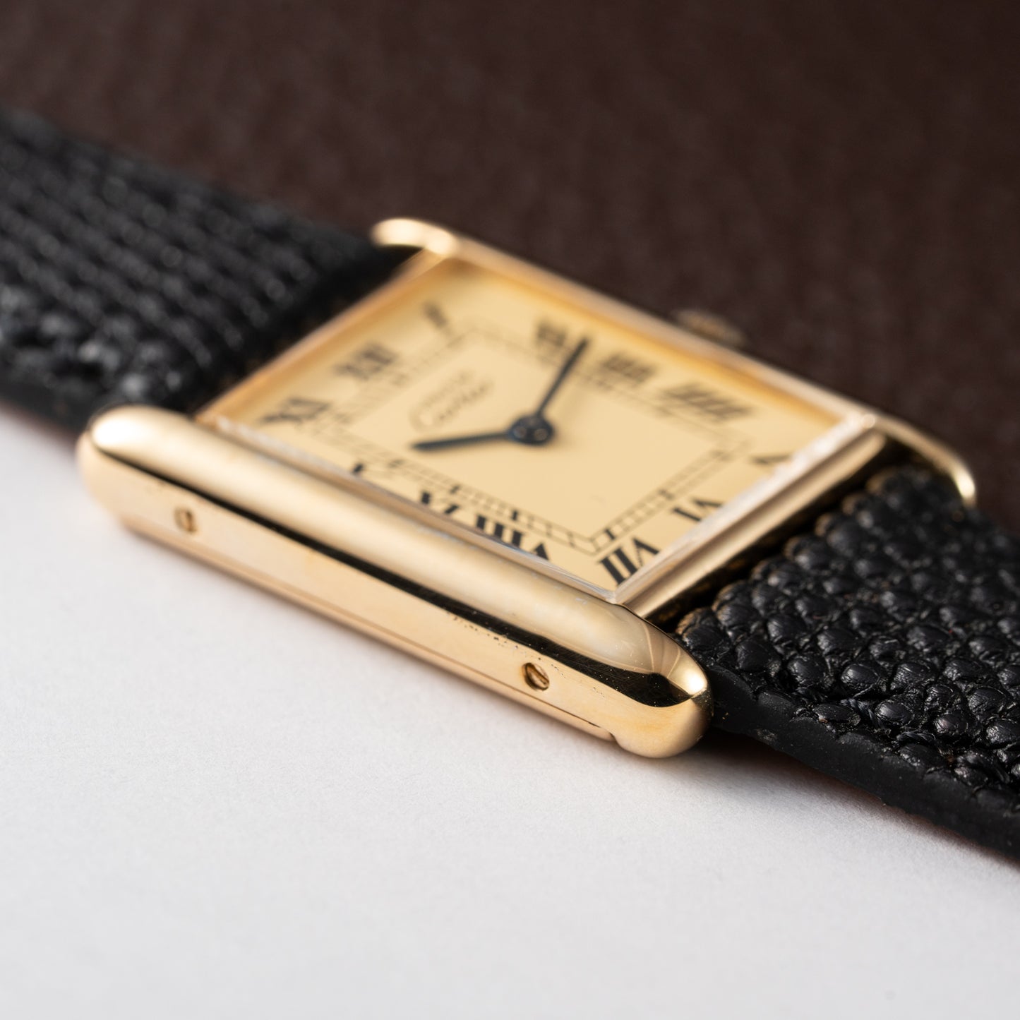 Cartier Must de Tank Vermeil Lemon Roman GM 1990s
