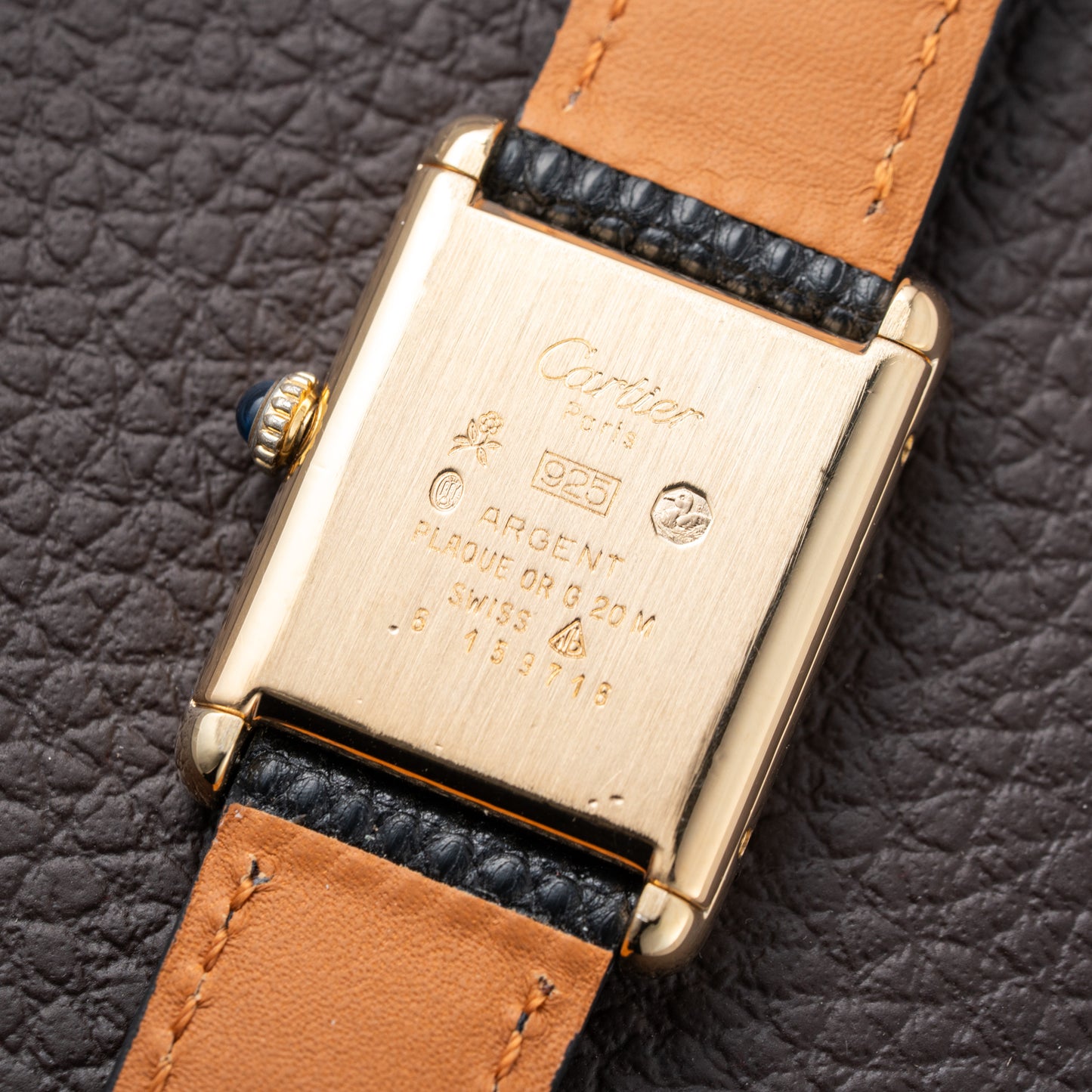 Cartier Must de Tank Vermeil Lemon Roman GM 1990s