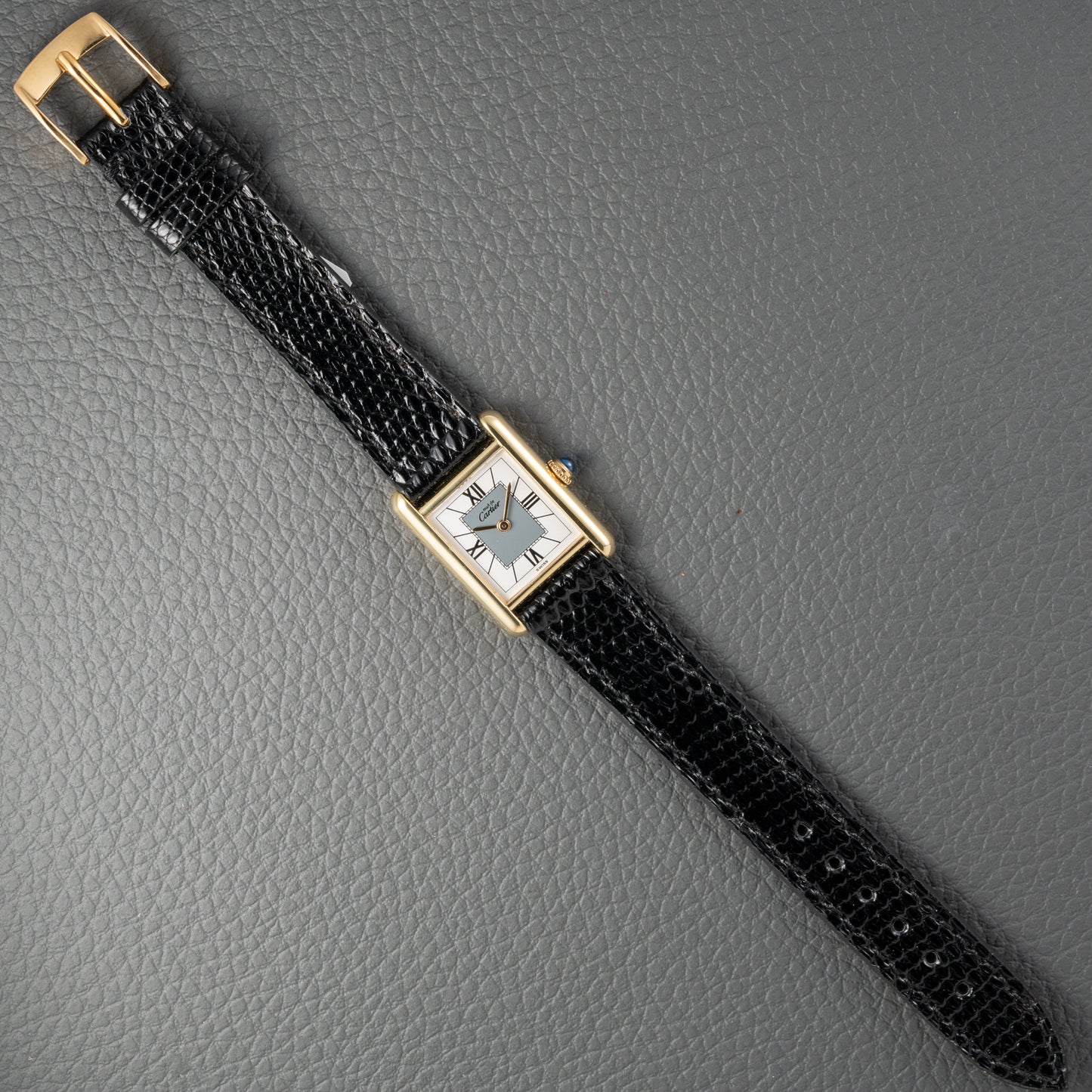 Cartier Must de Tank Vermeil Grey Art Deco Dial Reference 5057001