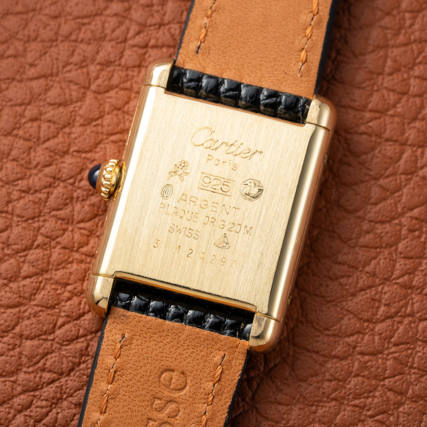 Cartier Tank Must de Vermeil Black Dial PM 1980s
