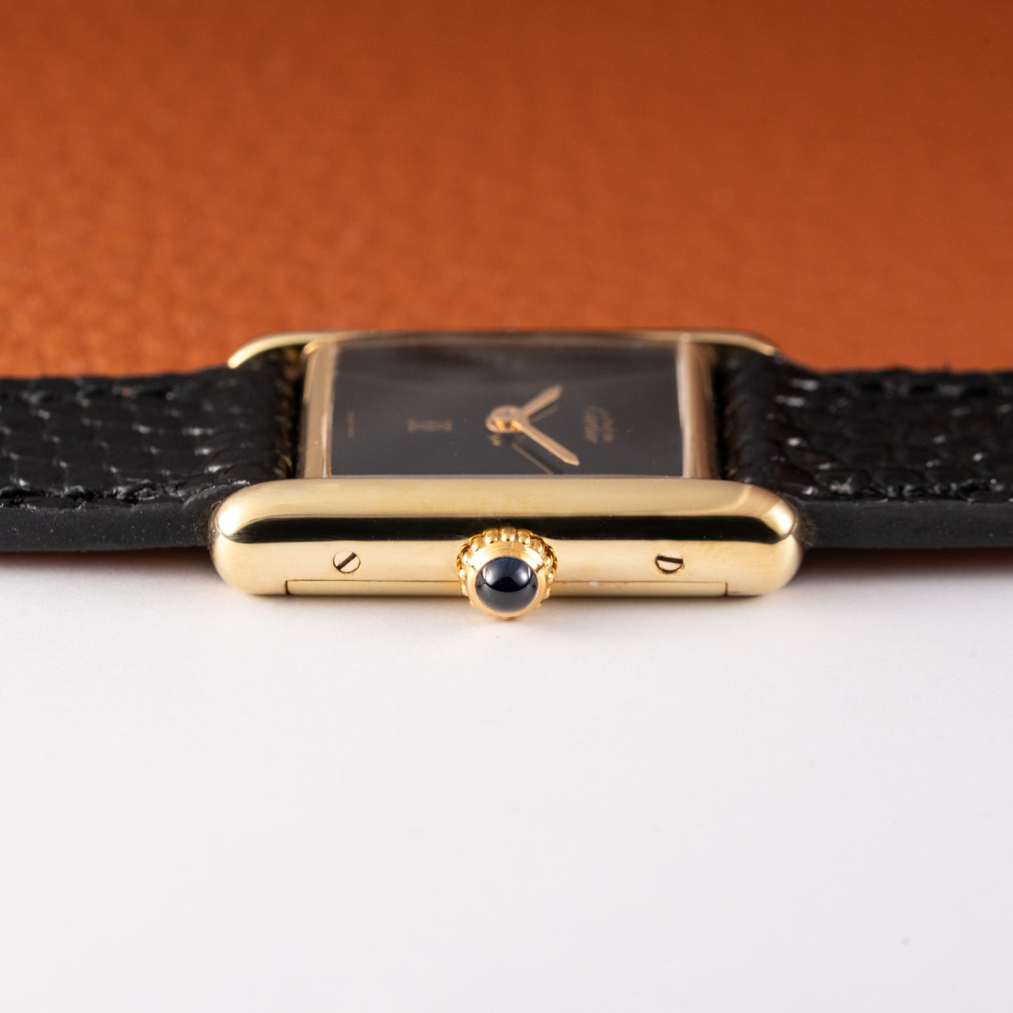 Cartier Tank Must de Vermeil Black Dial PM 1980s