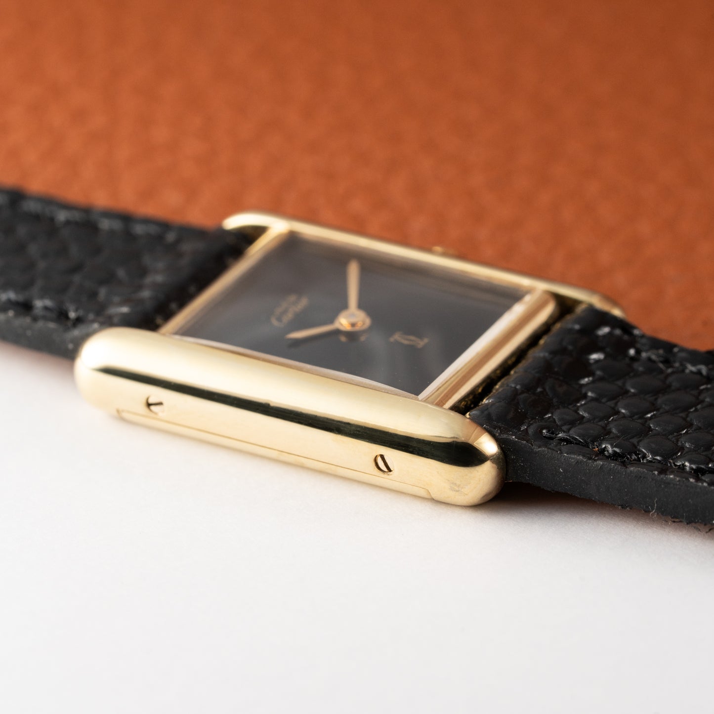 Cartier Tank Must de Vermeil Black Dial PM 1980s