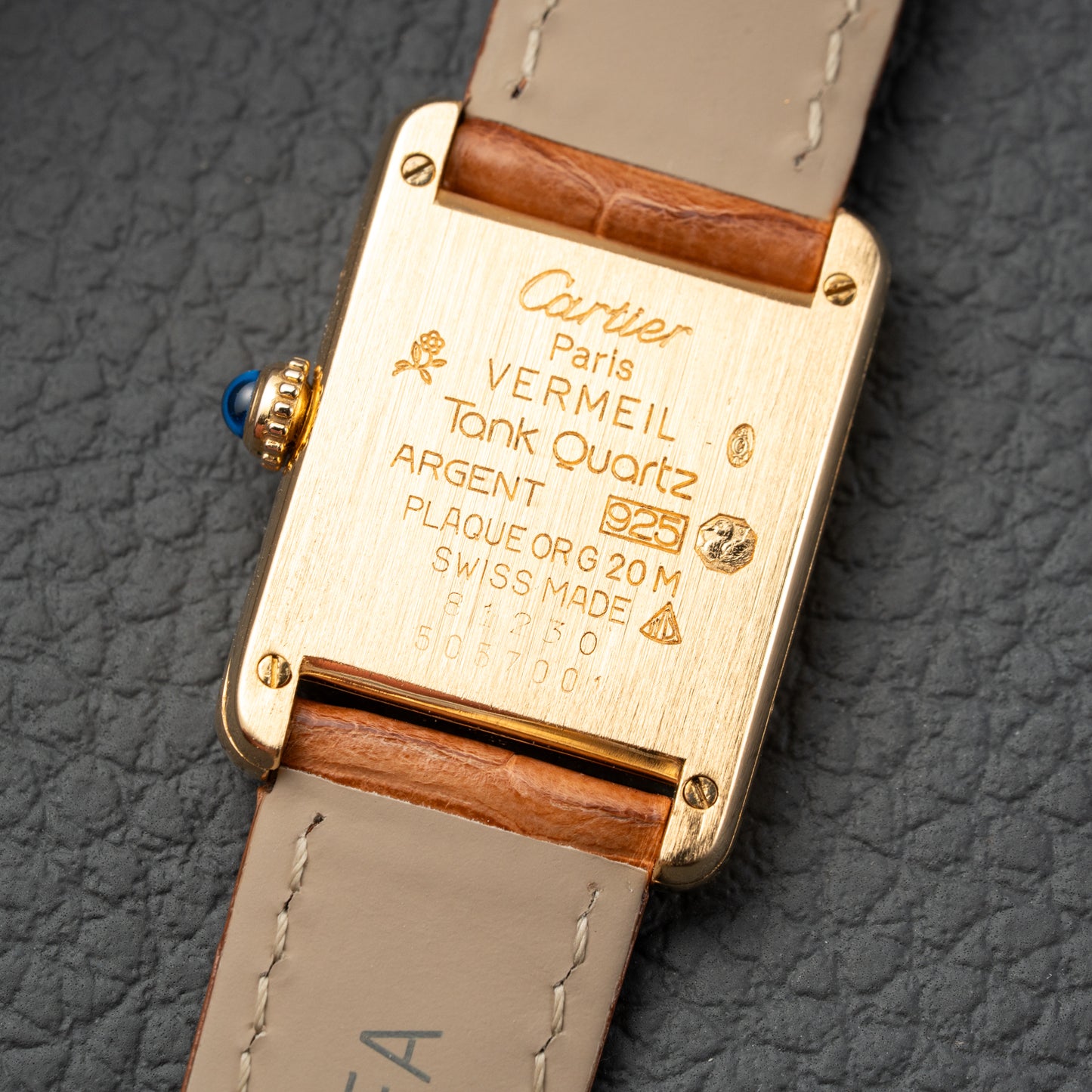 Cartier Must de Tank Vermeil White Opaline Roman Dial PM Ref. 5057001