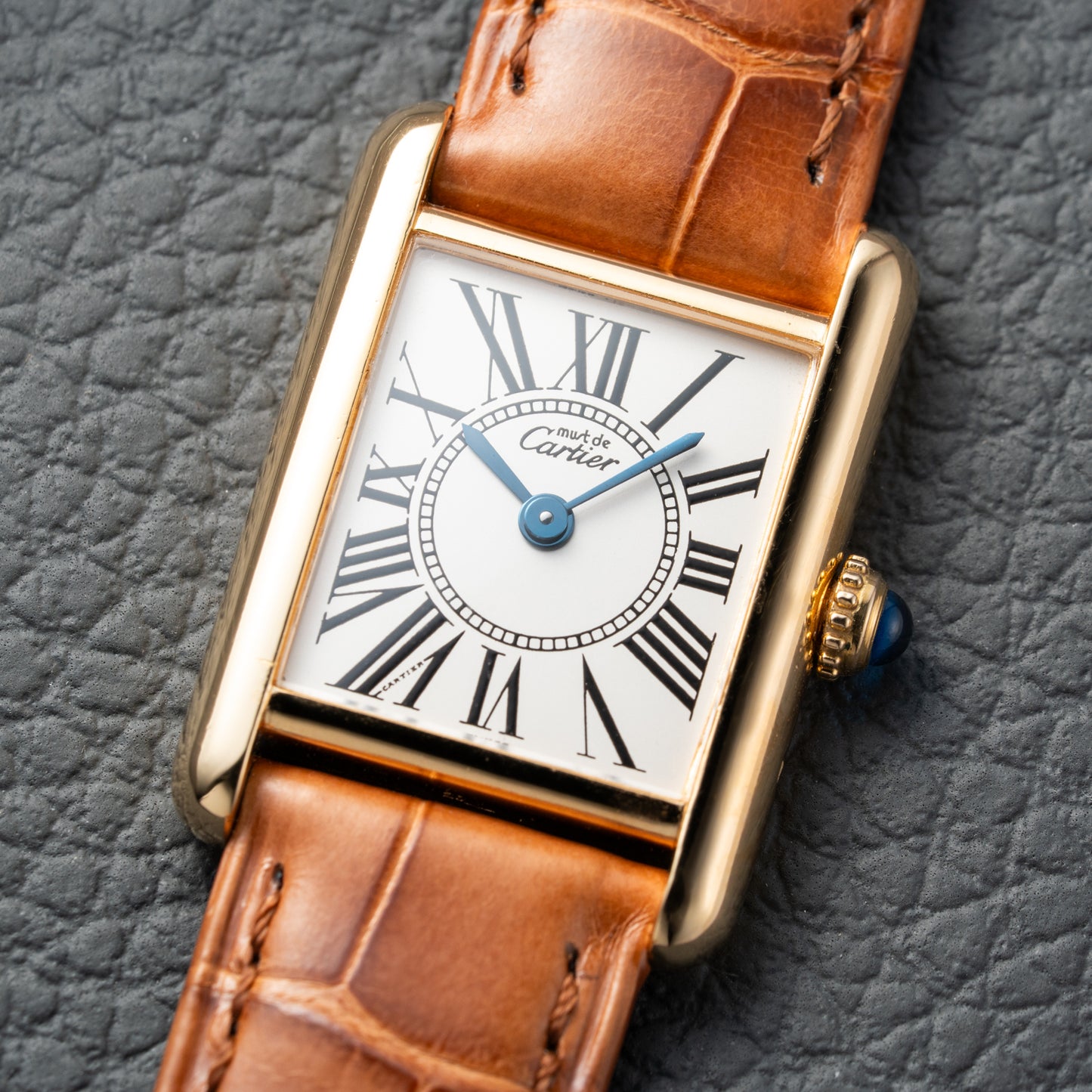 Cartier Must de Tank Vermeil White Opaline Roman Dial PM Ref. 5057001