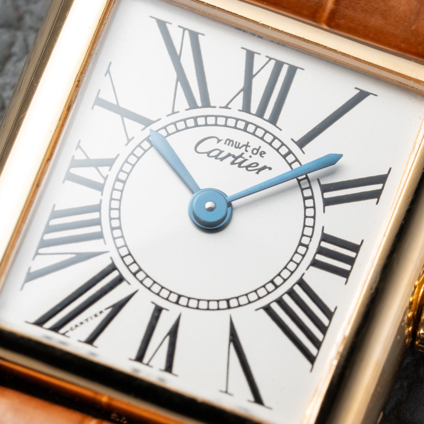 Cartier Must de Tank Vermeil White Opaline Roman Dial PM Ref. 5057001