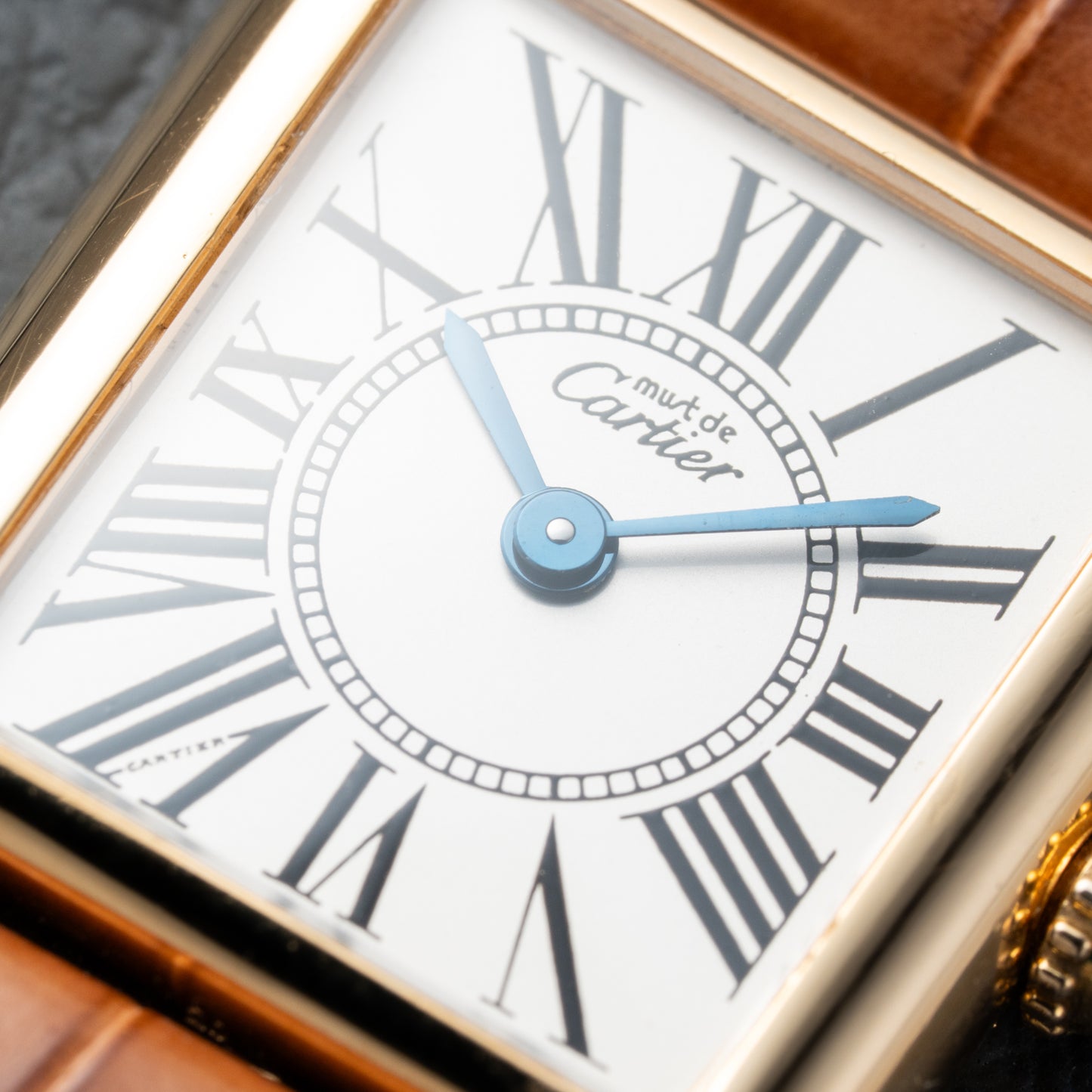 Cartier Must de Tank Vermeil White Opaline Roman Dial PM Ref. 5057001