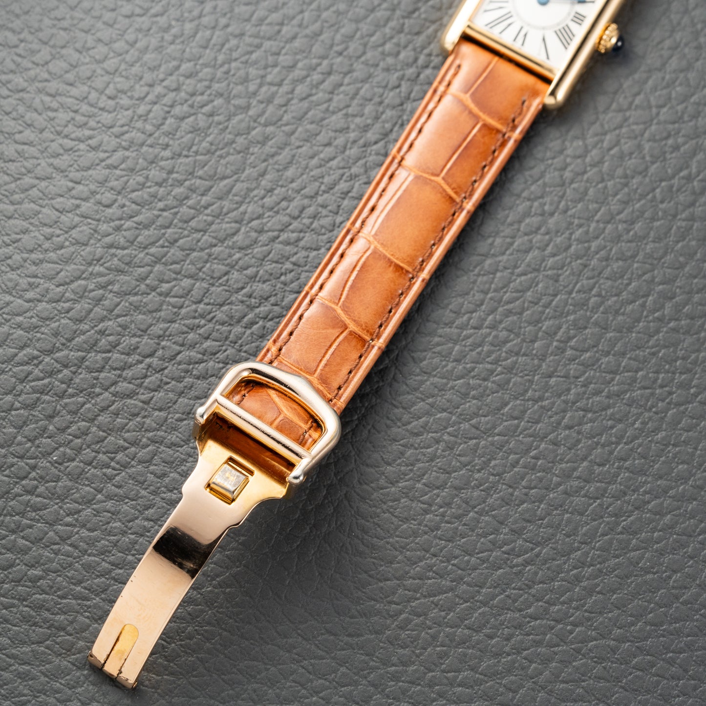 Cartier Must de Tank Vermeil White Opaline Roman Dial PM Ref. 5057001