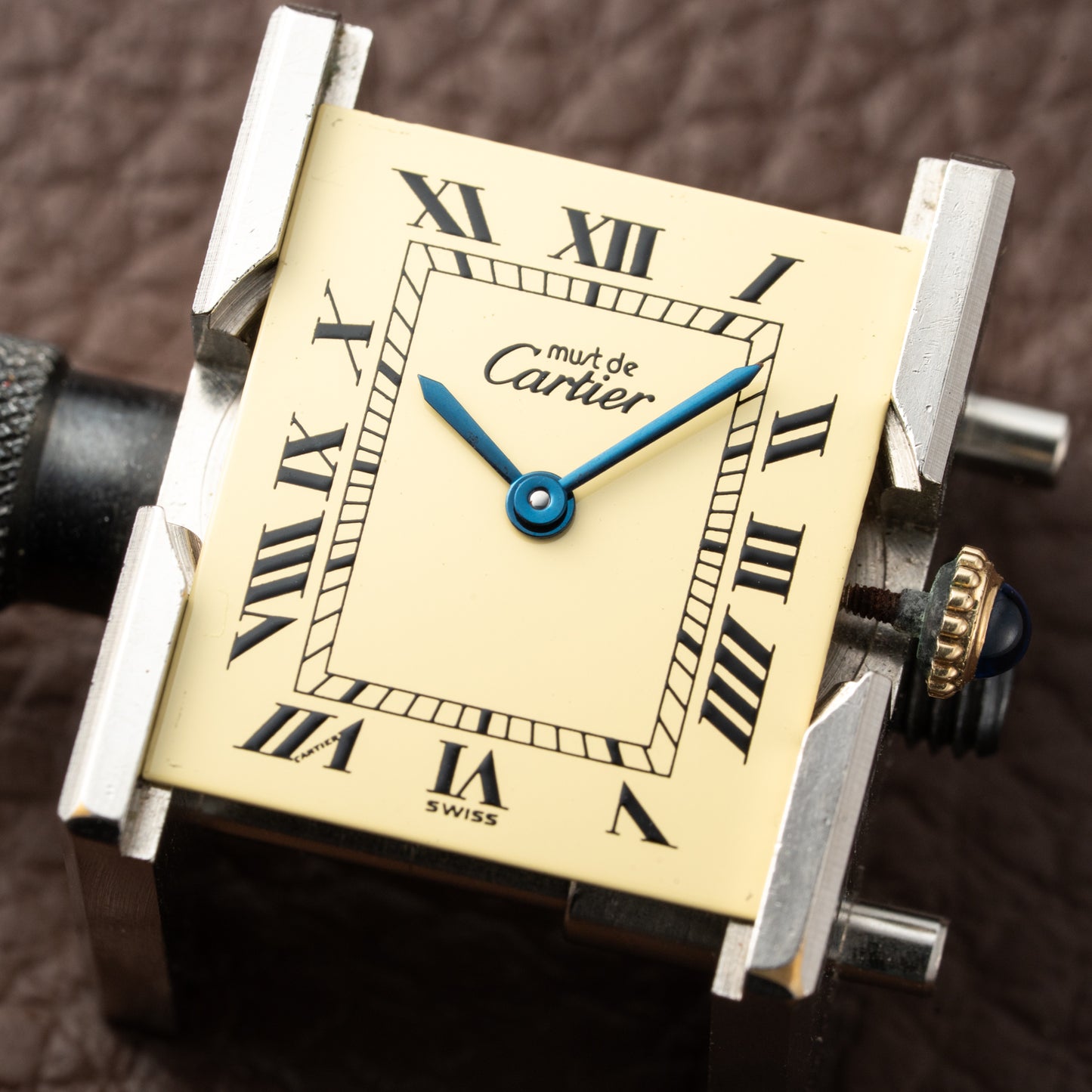Cartier Must de Tank Vermeil Lemon Roman 1990s Mint Condition