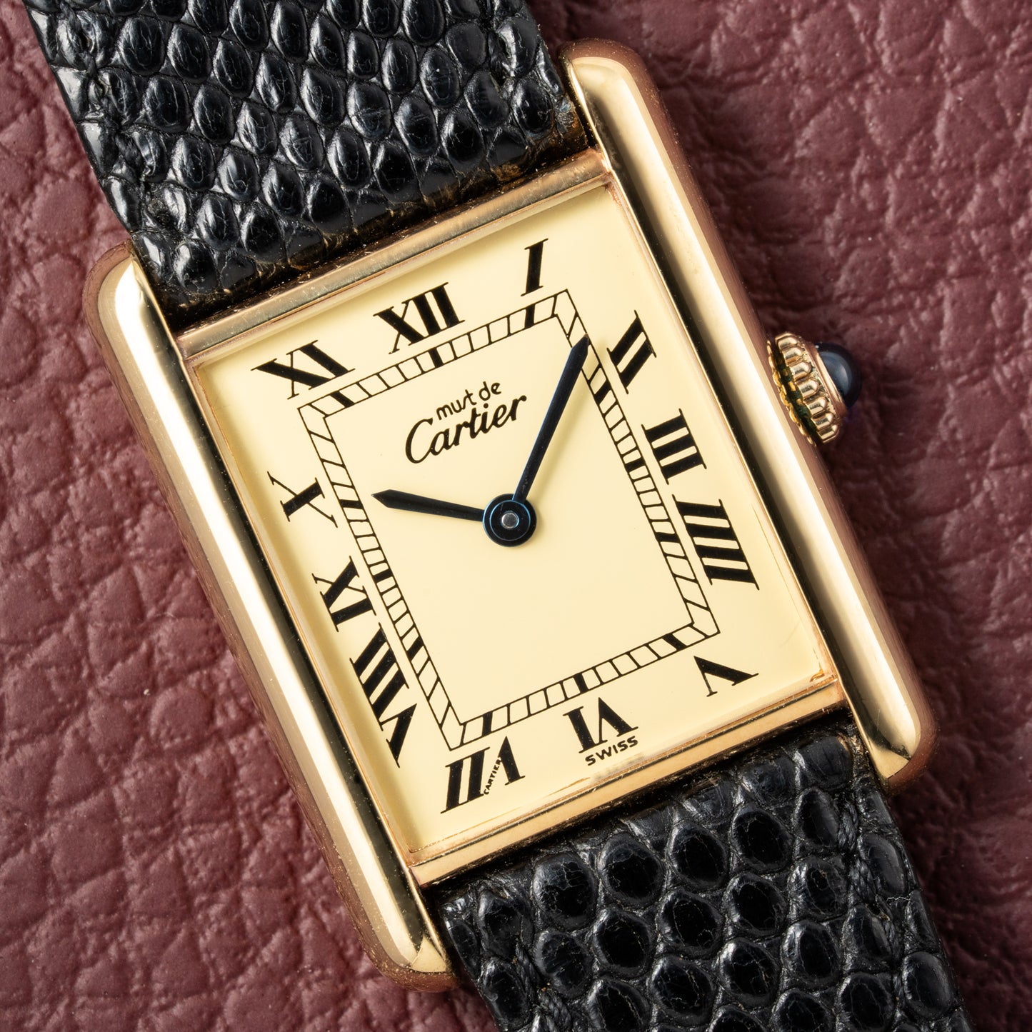 Cartier Must de Tank Vermeil Lemon Roman 1990s Mint Condition