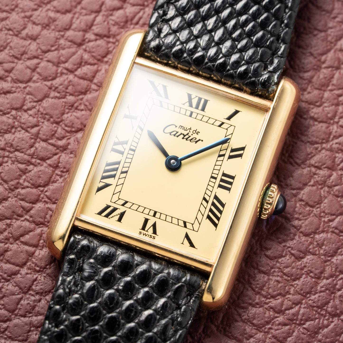 Cartier Must de Tank Vermeil Lemon Roman 1990s Mint Condition